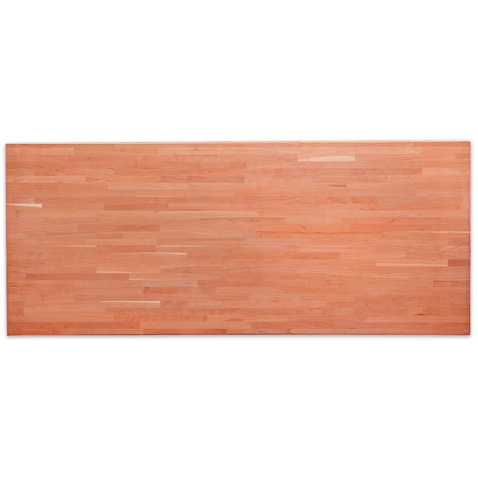 Consdan Butcher Block Counter Top, Usa Grown Cherry Solid Hardwood Countertop, Wood Slabs For Kitchen, Reversible, Both Side Polished, Prefinished With Food-Safe Oil, 1.5"" Thickness, 96"" L X 25"" W