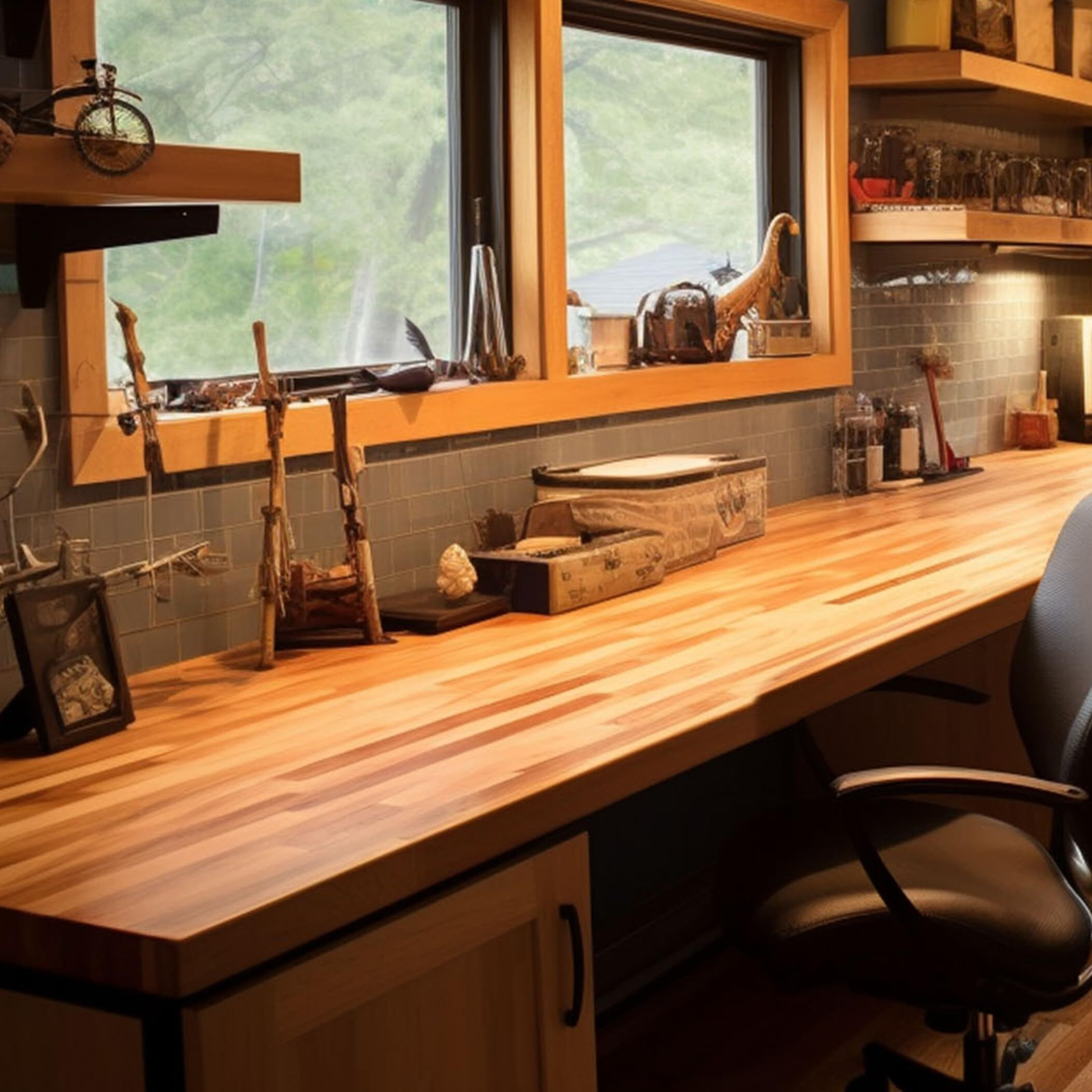 Consdan Butcher Block Counter Top, Usa Grown Cherry Solid Hardwood Countertop, Wood Slabs For Kitchen, Reversible, Both Side Polished, Prefinished With Food-Safe Oil, 1.5"" Thickness, 96"" L X 25"" W