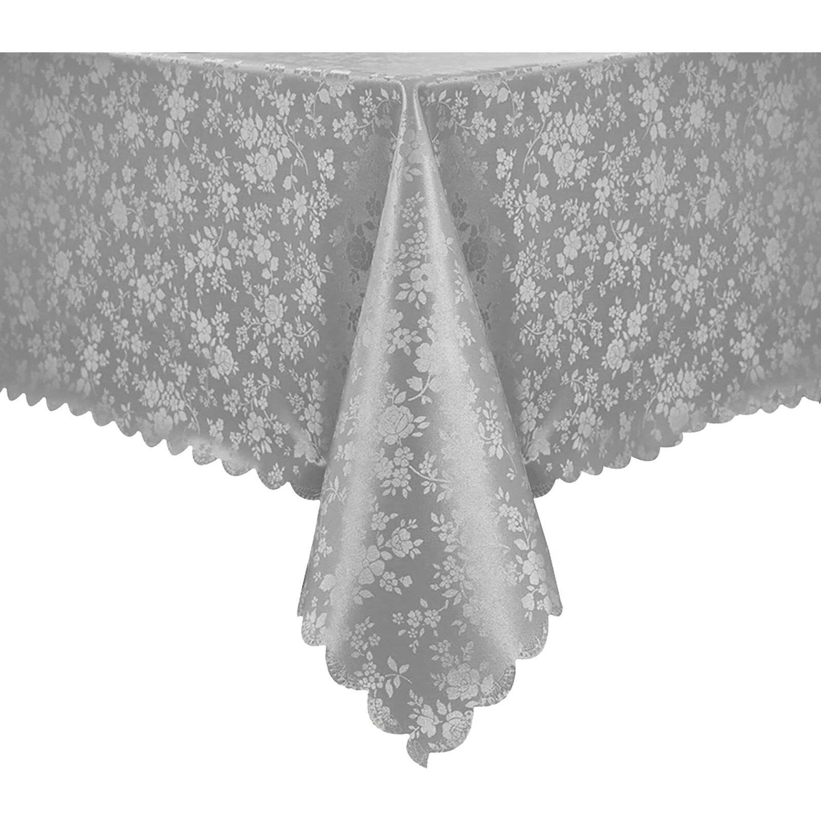 Romanstile Rectangle Vinyl Tablecloth,100% Waterproof Heavy Duty Oil Spill Proof Stain Resistant Plastic Pu Table Cover With Flannel Backing For Kitchen, Dining (Rose Grey, 54 X 120)