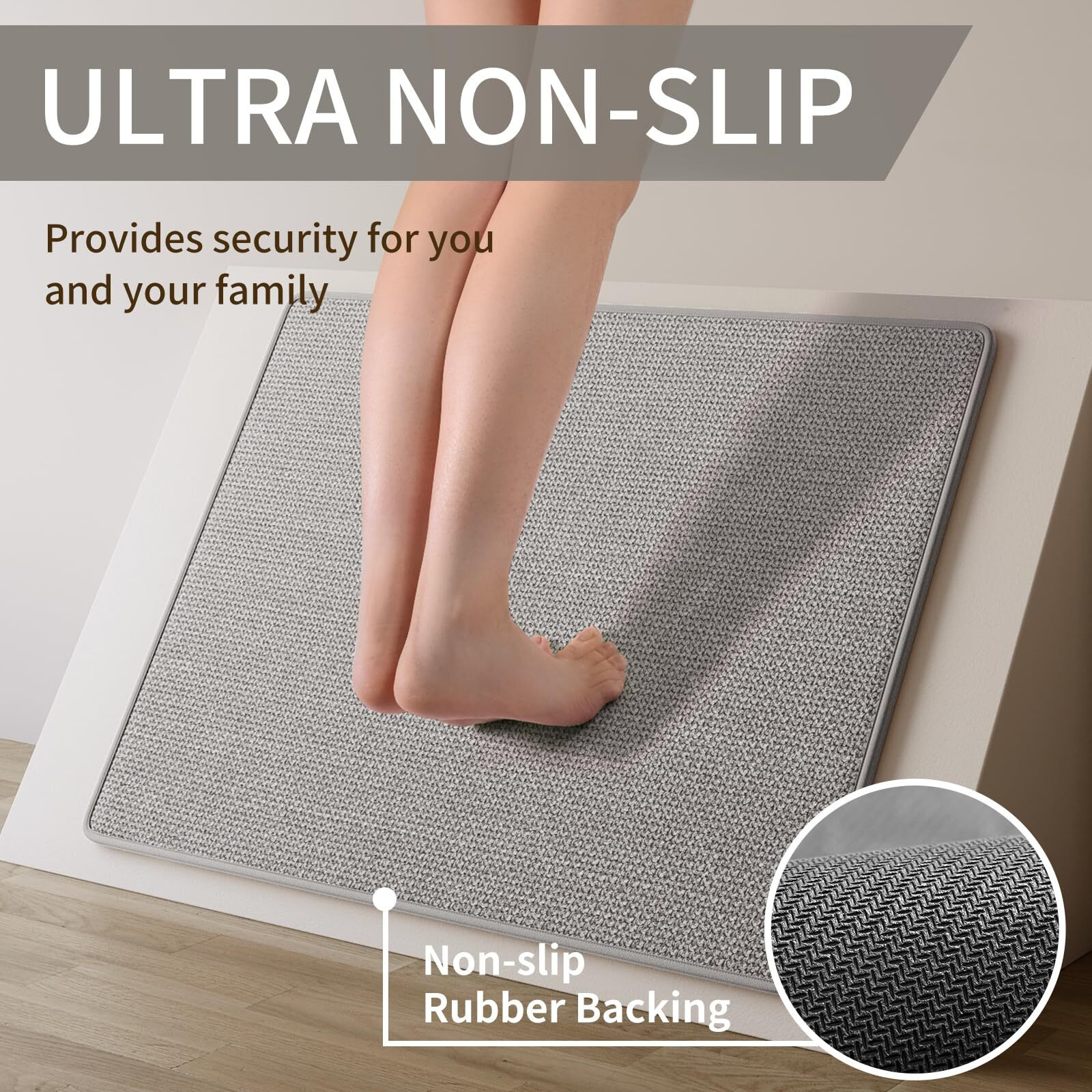 Ydkgl Non Slip Kitchen Rugs, Oil And Water Absorbent Runner Rugs For Kitchen, Kitchen Mat In Front Of Sink,17X47 Gray Kitchen Mat,Non-Slip And Durable Kitchen Mats For Floor