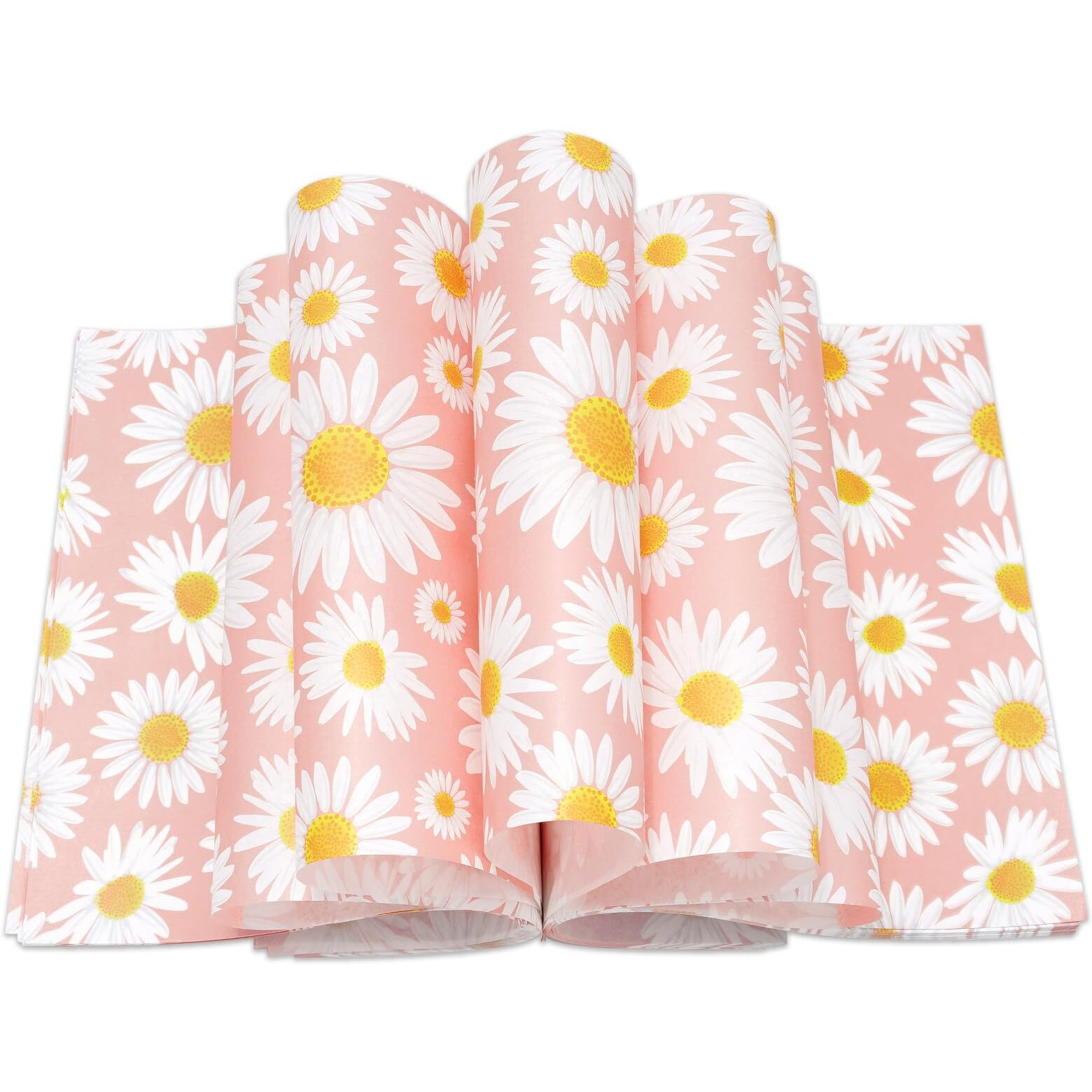 Jarthenaamcs 150Pcs Daisy Pink Wax Paper Spring Flower Deli Paper Pastel Floral Sandwich Wrap Paper Tissue Waterproof Oil-Proof Picnic Liners For Party Kitchen Supplies, 9.8 X 8.3 Inch