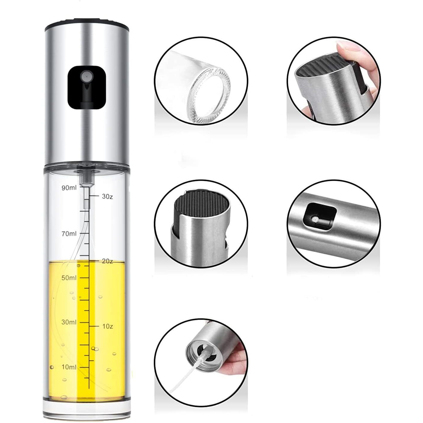 Nikkier Oil Sprayer For Cooking,2 Pack 100Ml Olive Oil Spritzer,Oil Sprayer For Air Fryer, Salad,Bbq,Roasting