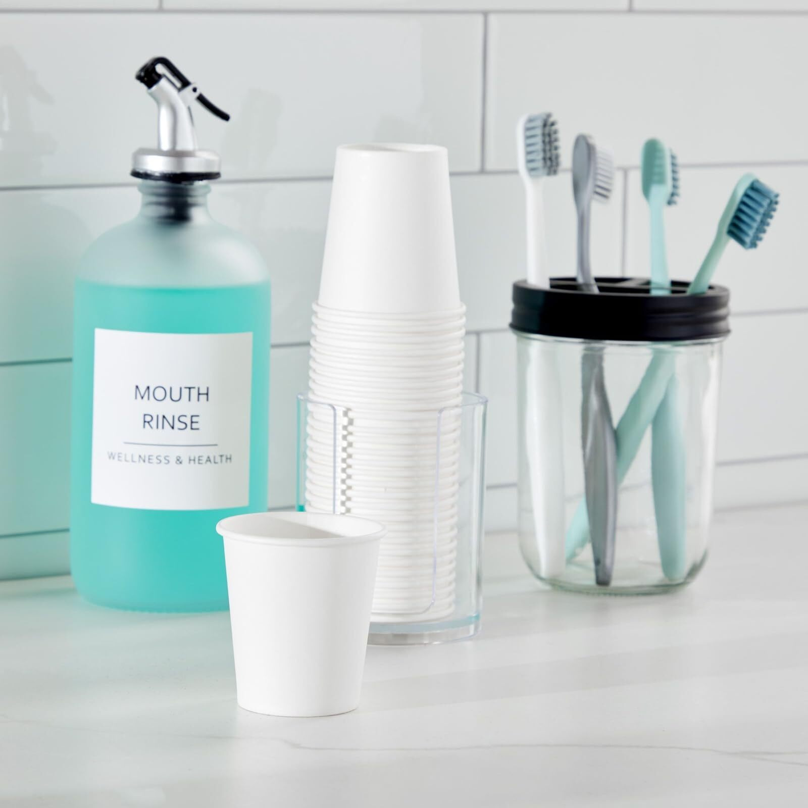 Juvale 600-Pack White Paper Cup - Disposable Mouthwash Cup For Bathroom - 3 Oz