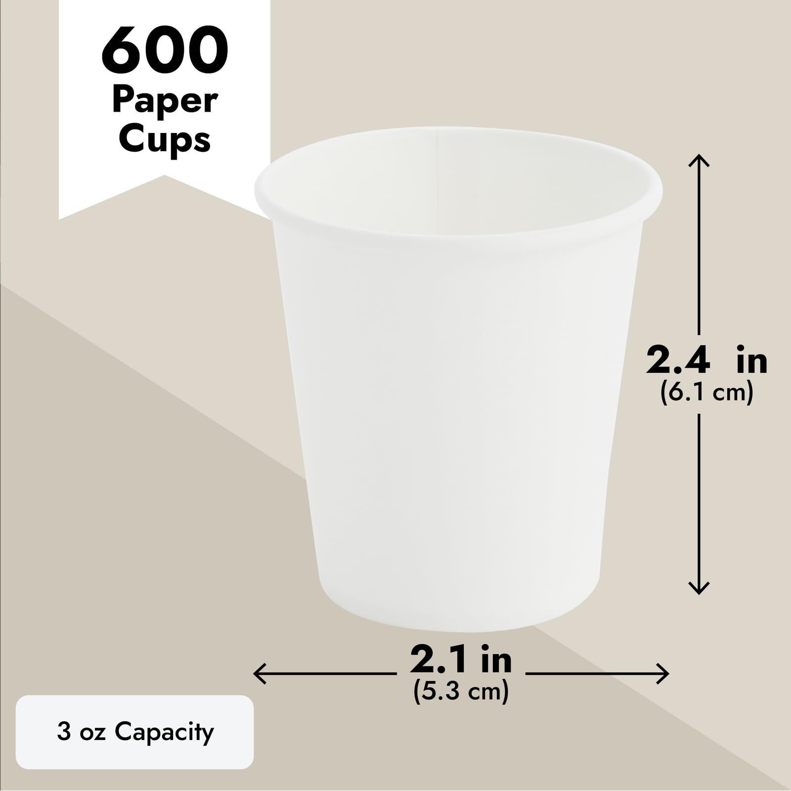 Juvale 600-Pack White Paper Cup - Disposable Mouthwash Cup For Bathroom - 3 Oz