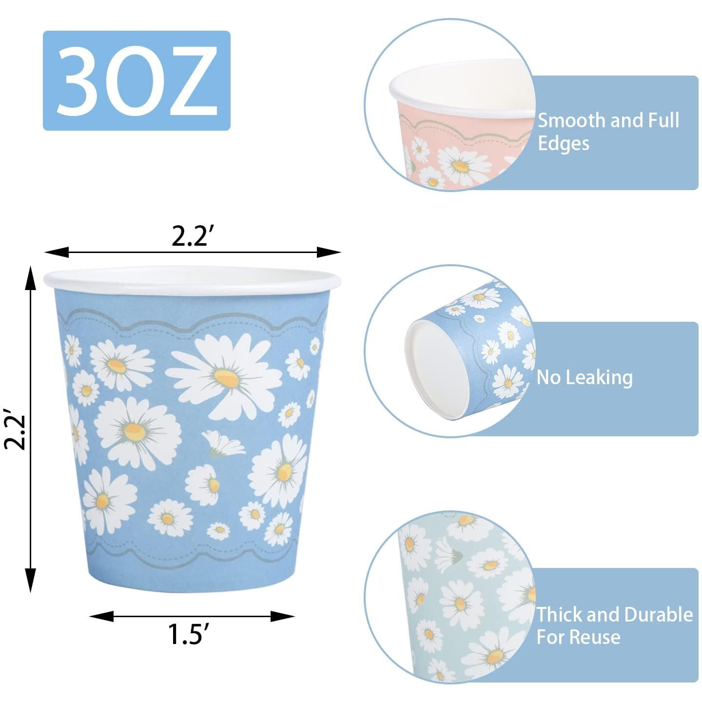 Lamosi 3 Oz Bathroom Cups 1200 Pack, 3 Oz Paper Cups, Mouthwash Cup, Mini Paper Cup For Parties, Picnics, Barbecues, Travel And Events