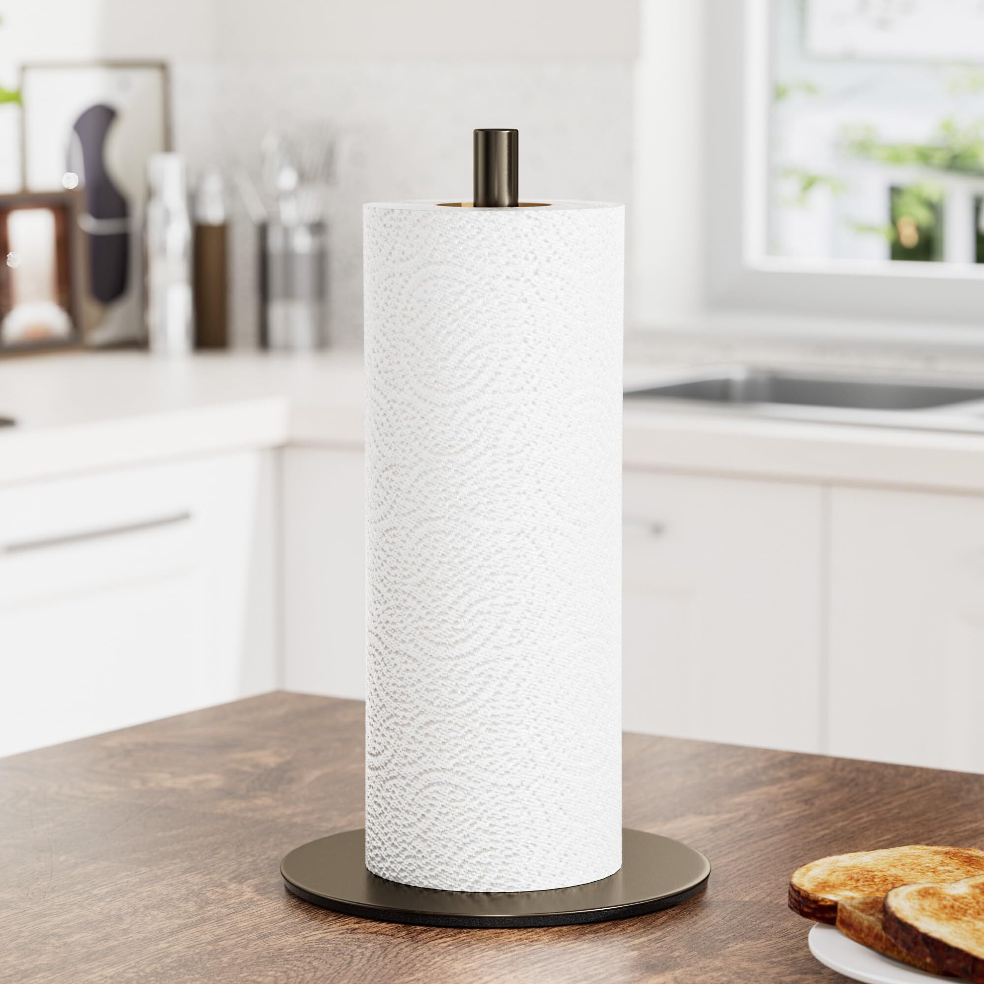 Oil-Rubbed Bronze Paper Towel Holder - Free-Standing Kitchen Roll Holder, Classic Fashion Roll Dispenser For Any Kitchen