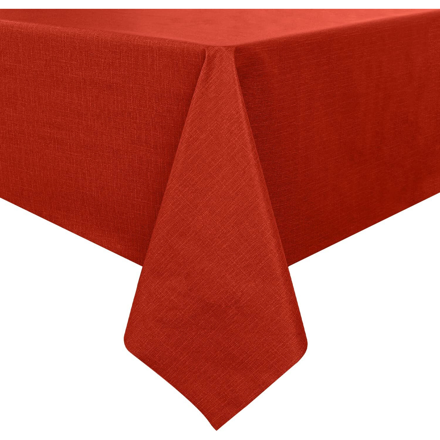 Romanstile Christmas 100% Waterproof Pvc Tablecloth, Rectangle Oil Spill Proof Stain Resistant Vinyl Table Cloth, Wipe Clean Plastic Table Covers For Kitchen/Dining/Parties - 60 X 102 Inch, Red