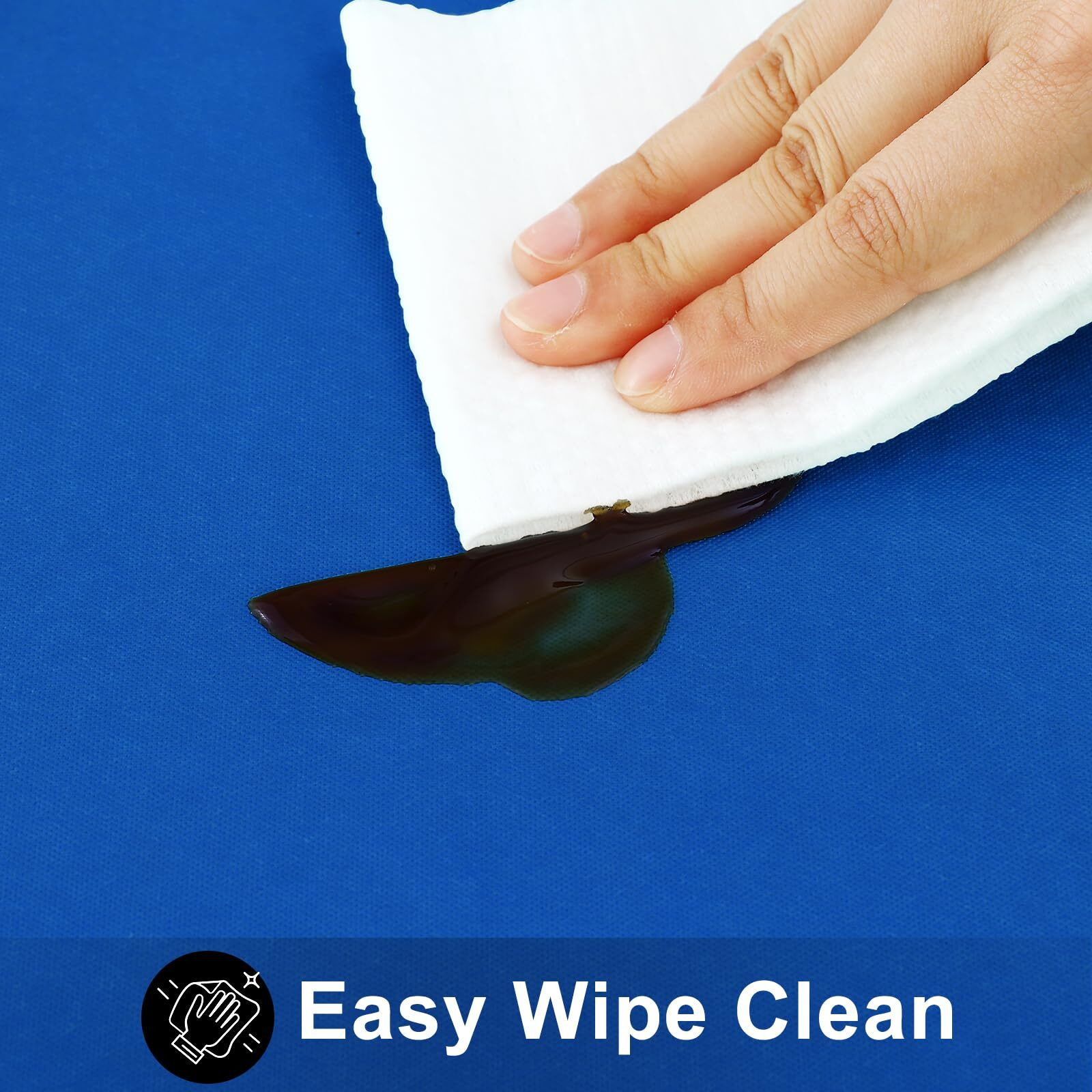 Smiry Rectangle Table Cloth 60X84 Inch, Waterproof Wipeable Vinyl Tablecloths Protector, Oil Spill Proof Plastic Table Cover For Dining, Picnic, Camping, Outdoor, Blue