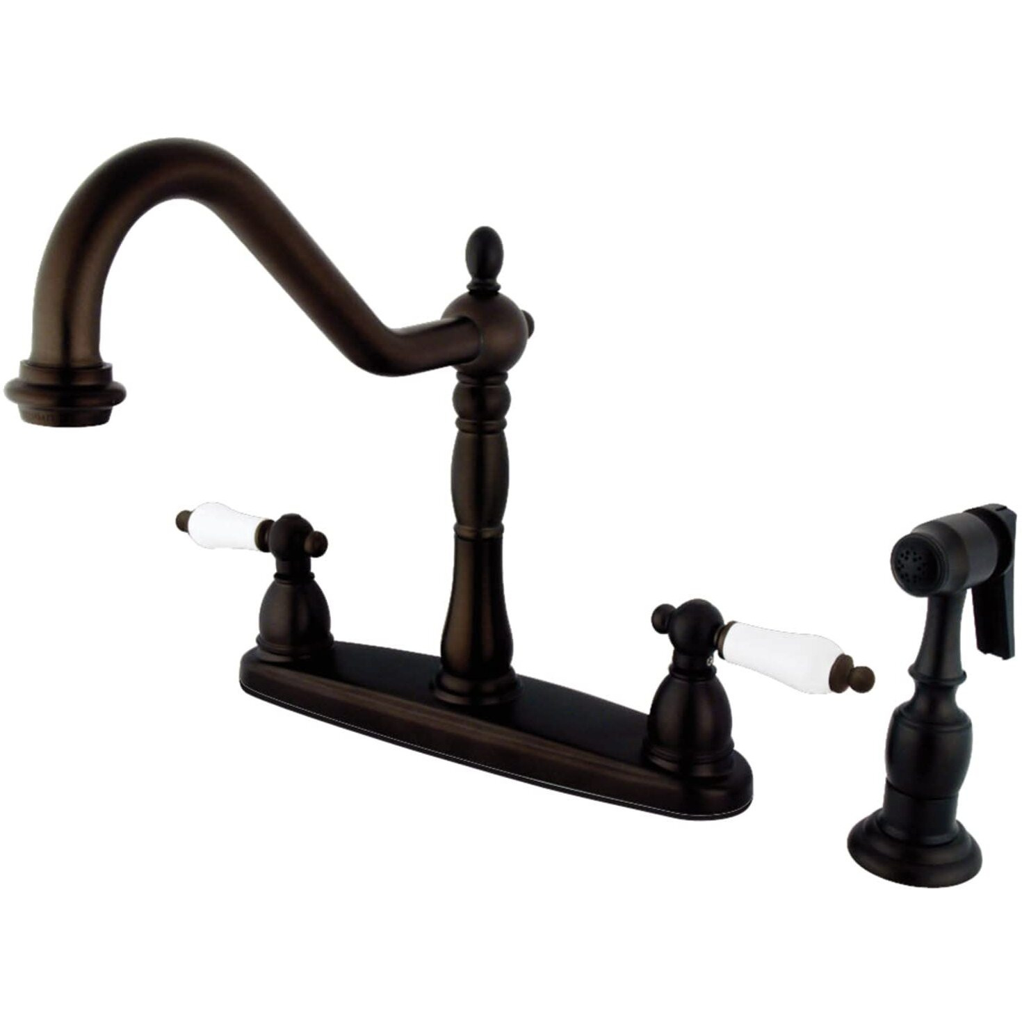 Kingston Brass Kb1755Plbs Heritage 8-Inch Centerset Kitchen Faucet, Oil Rubbed Bronze