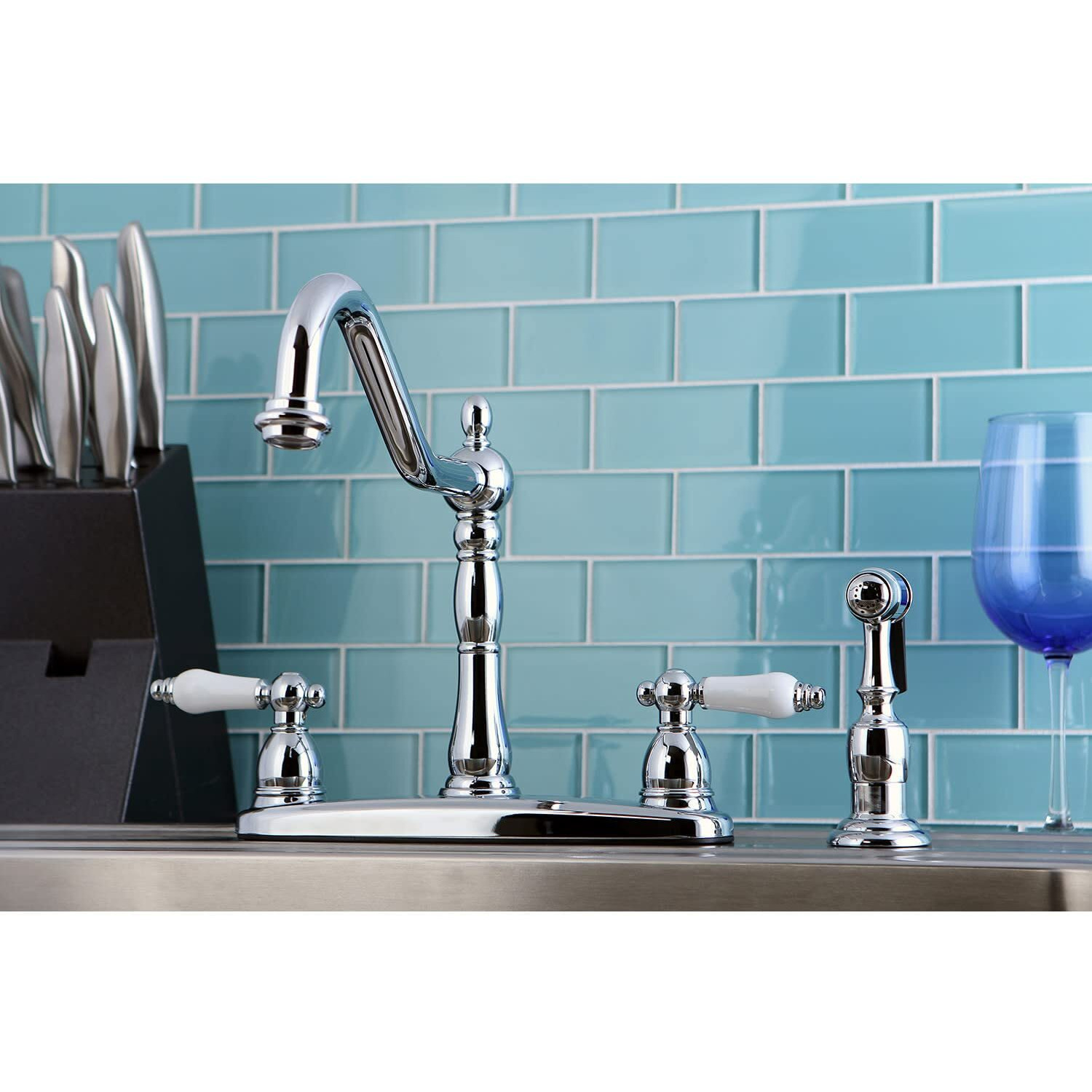 Kingston Brass Kb1755Plbs Heritage 8-Inch Centerset Kitchen Faucet, Oil Rubbed Bronze