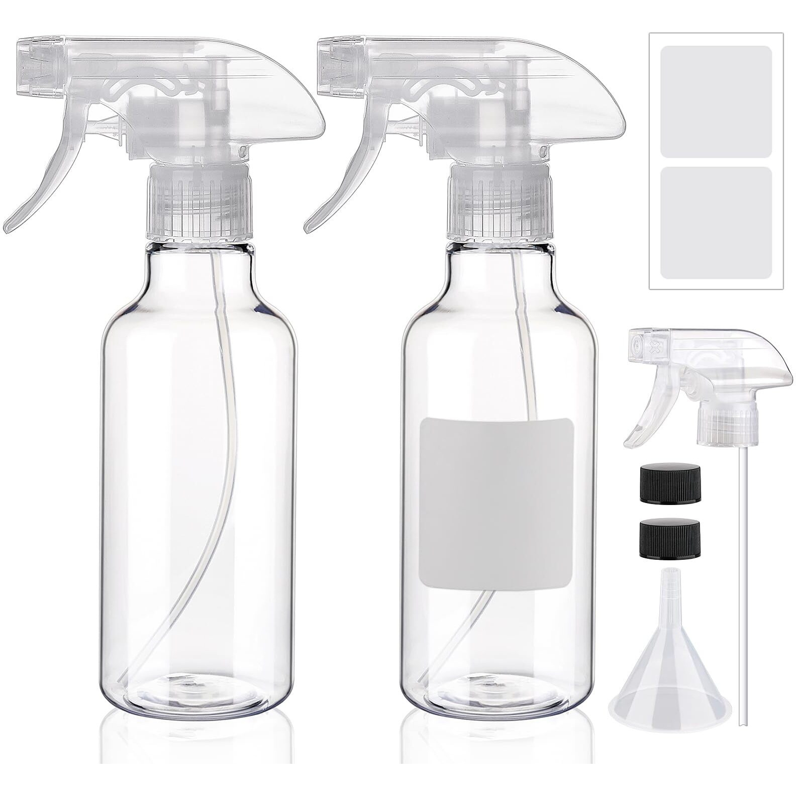 Hethyo Spray Bottles 16.9Oz 2 Pack Plastic Empty Spray Bottle For Hair Mist/Stream Spraying Heavy Duty Square Water Spray Bottles For Cleaning Solutions, Plants,Essential Oils