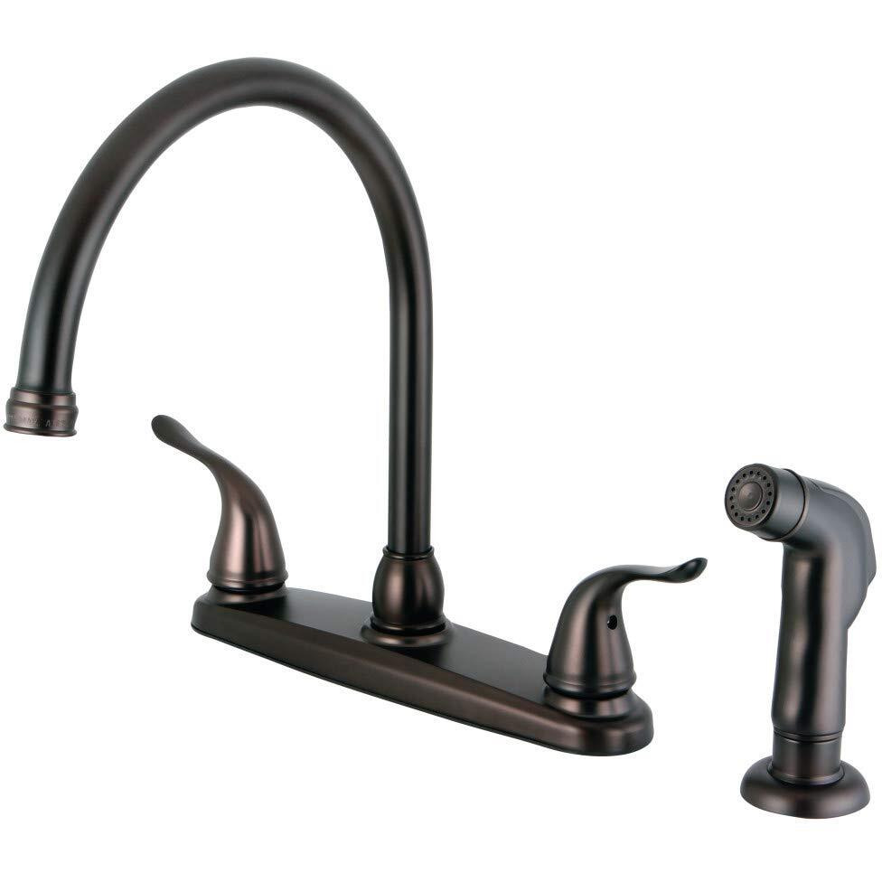 Kingston Brass Fb2795Ylsp Yosemite 8"" Centerset Kitchen Faucet, 8-3/4 Inch In Spout Reach, Oil Rubbed Bronze