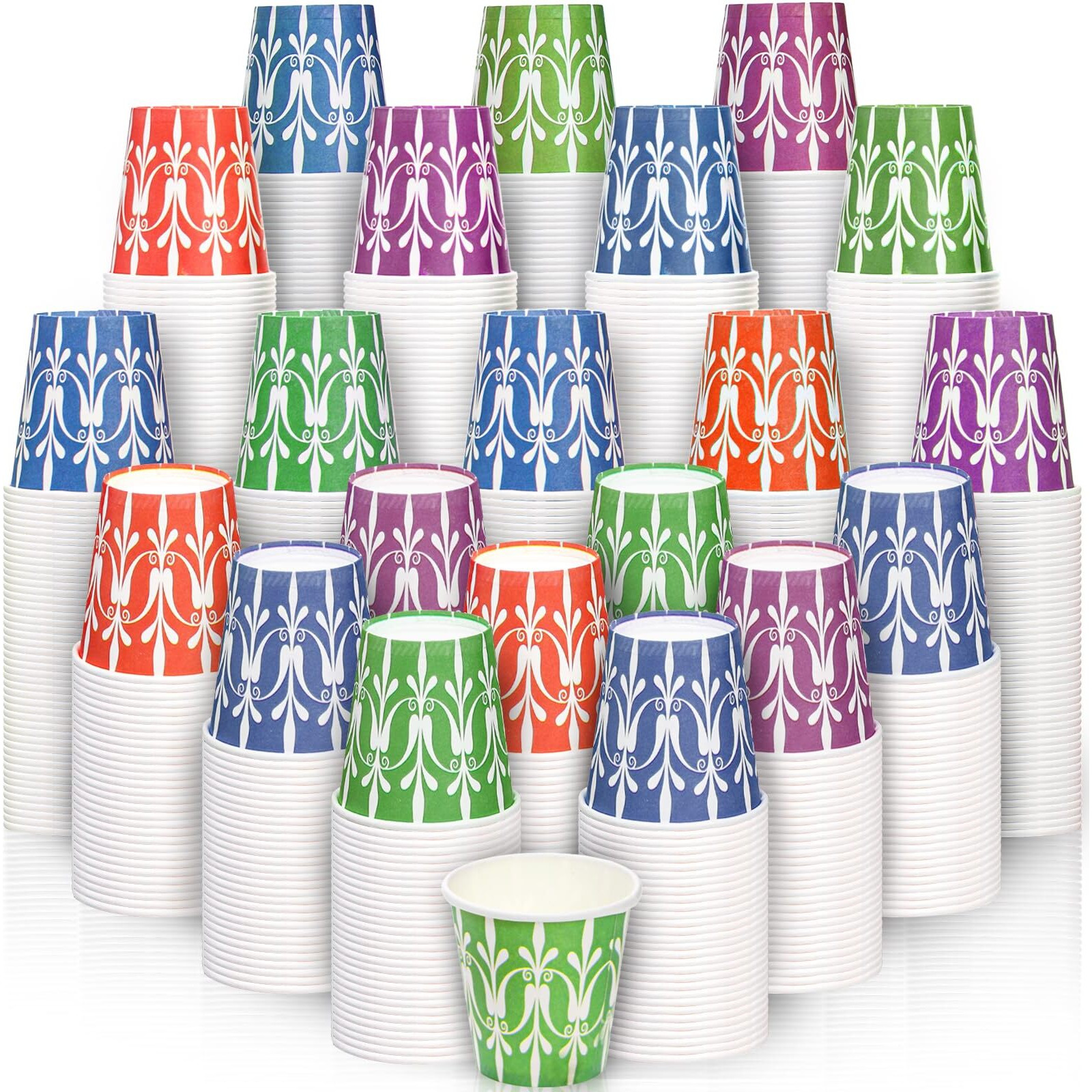Goaste 800 Pack 2 Oz Disposable Bathroom Cups, Colorful Small Mouthwash Cup, Mini Paper Cups, Multicolor Espresso Cup, Snack Cups, Rinse Cups For Bathroom, Party, Picnic, Bbq, Travel, Home And Event