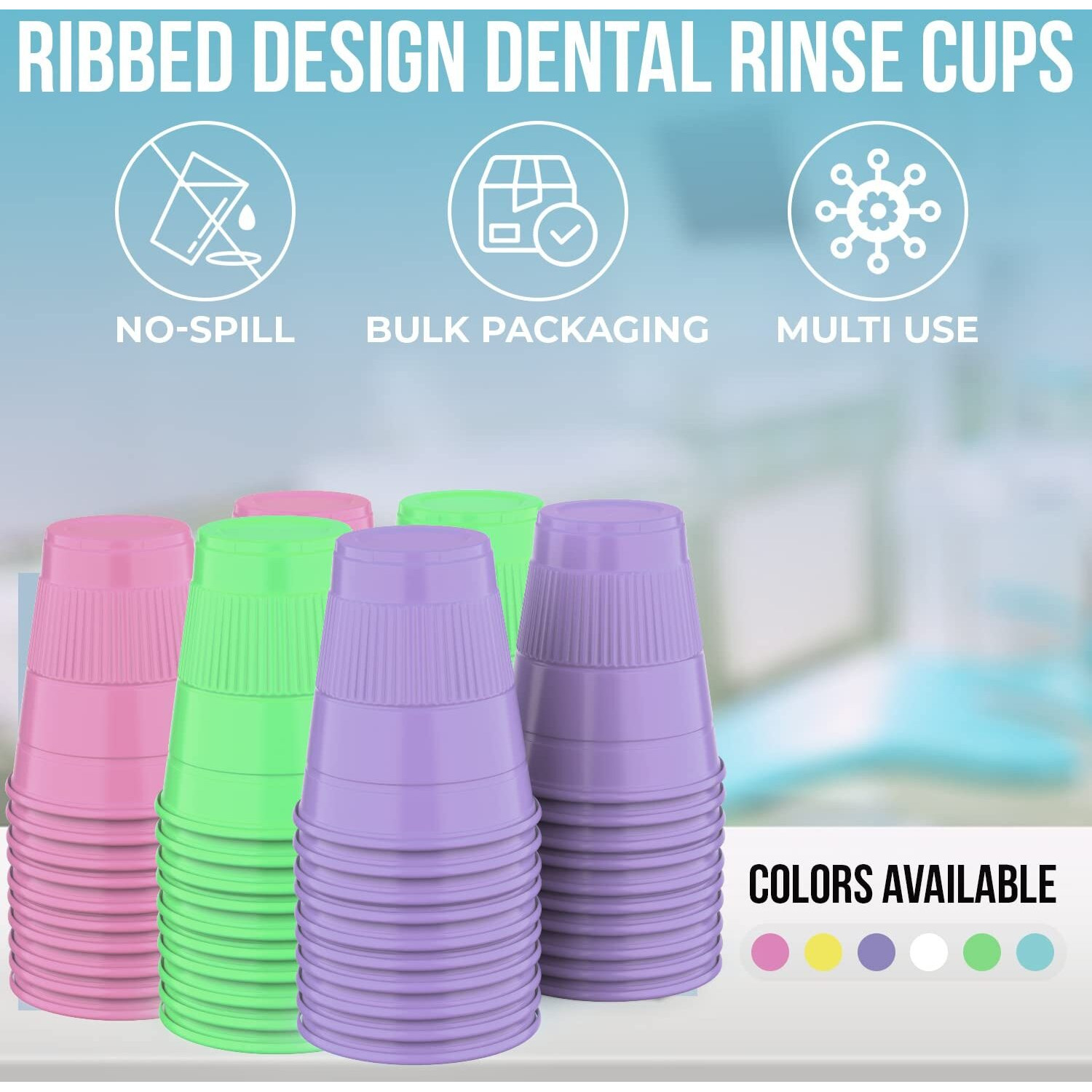 Pruvade Disposable Dental Cups |1000 Pack| 5 Oz Purple Plastic Cups Disposable, Plastic Bathroom Cups, Disposable Cups Small, For Medicine, Water, Mouth Rinse Cup, Mouthwash Cups, Plastic Cups- Purple