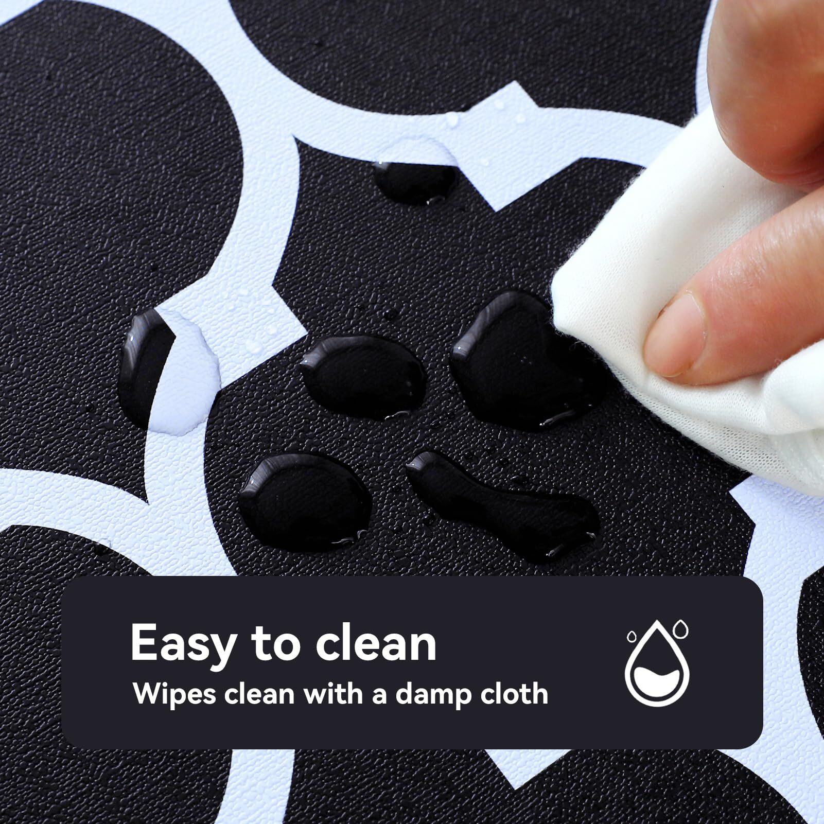 Romanstile Rectangle Plastic Tablecloth, 100% Waterproof Oil-Proof Checkered Pvc Table Cloth, Heavy Duty Vinyl Table Cover For Dining, Camping, Picnic, Outdoor - 54 X 78 Inch, Moroco Black