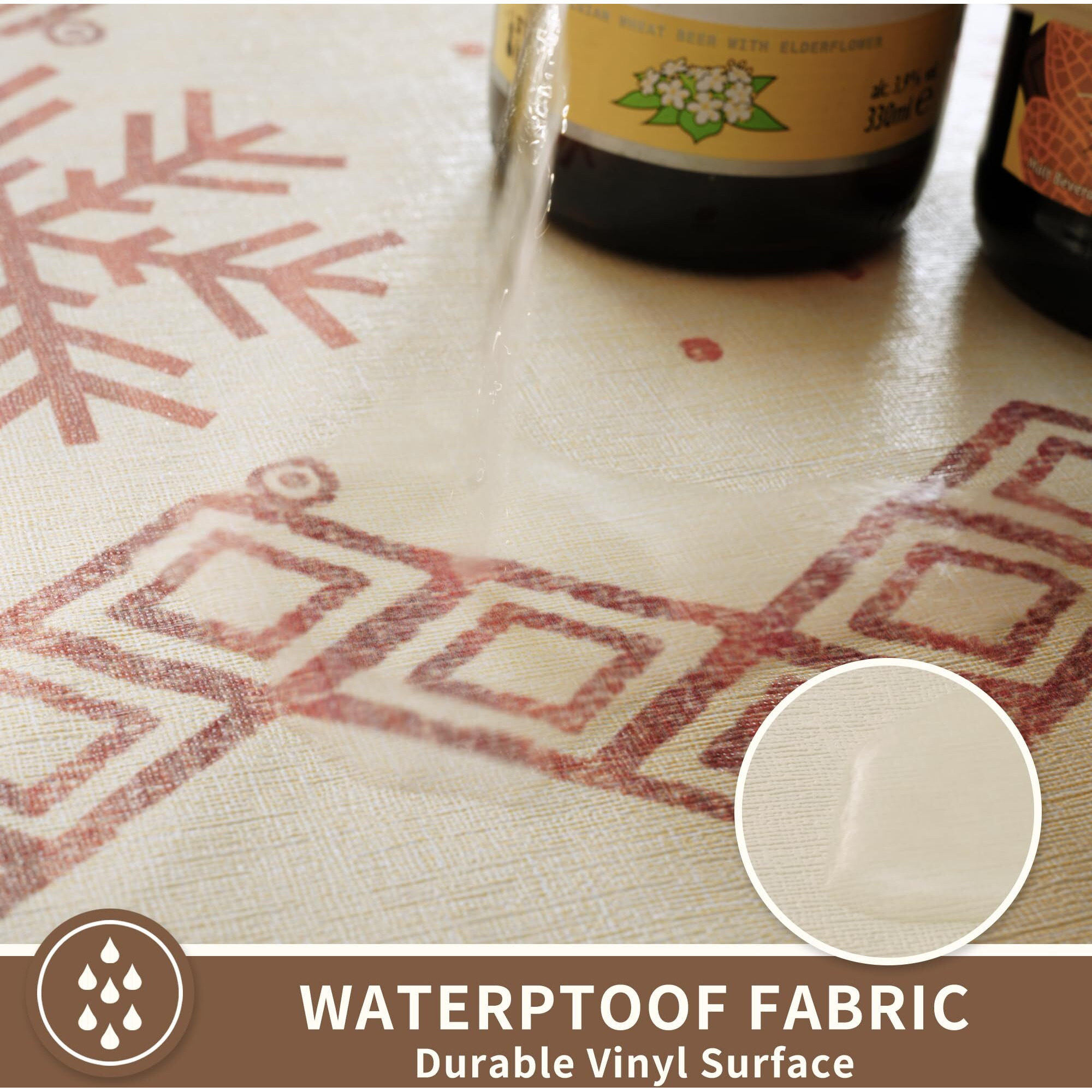 Homoheini Rectangle Table Cloth,100% Waterproof Tablecloth Oil Proof Spill Proof Vinyl Table Cloth, Wipe Clean Plastic Table Cover For Dining, Camping, Indoor And Outdoor 54"" X 78"",Snowflake