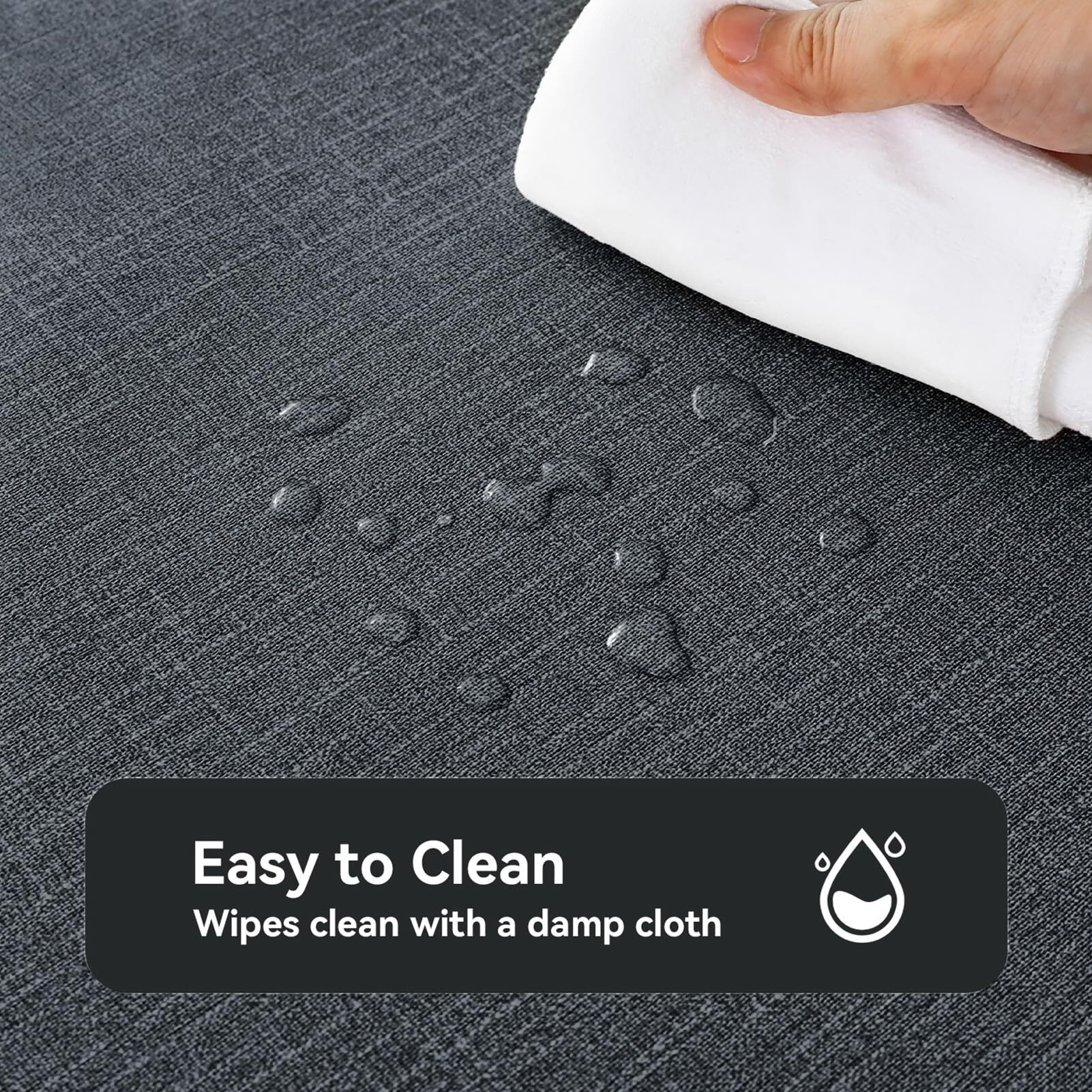 Romanstile 100% Waterproof Pvc Tablecloth, Square Oil Spill Proof Stain Resistant Vinyl Table Cloth, Wipe Clean Plastic Table Covers For Kitchen/Dining/Parties - 54 X 78 Inch, Charcoal