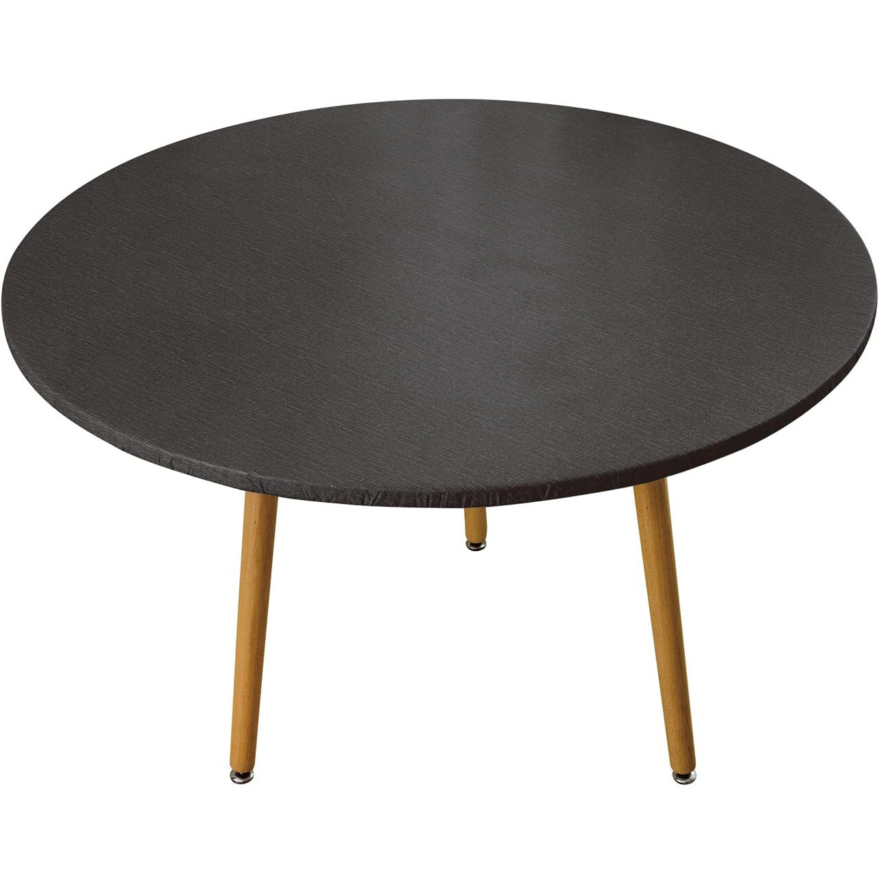 Nlmuvw Oval Fitted Vinyl Tablecloth With Elastic Edge 100% Waterproof Oil Proof Super Elastic Table Cloth Wipe Clean Table Cover For Indoor And Outdoor, 42""- 65"", Black