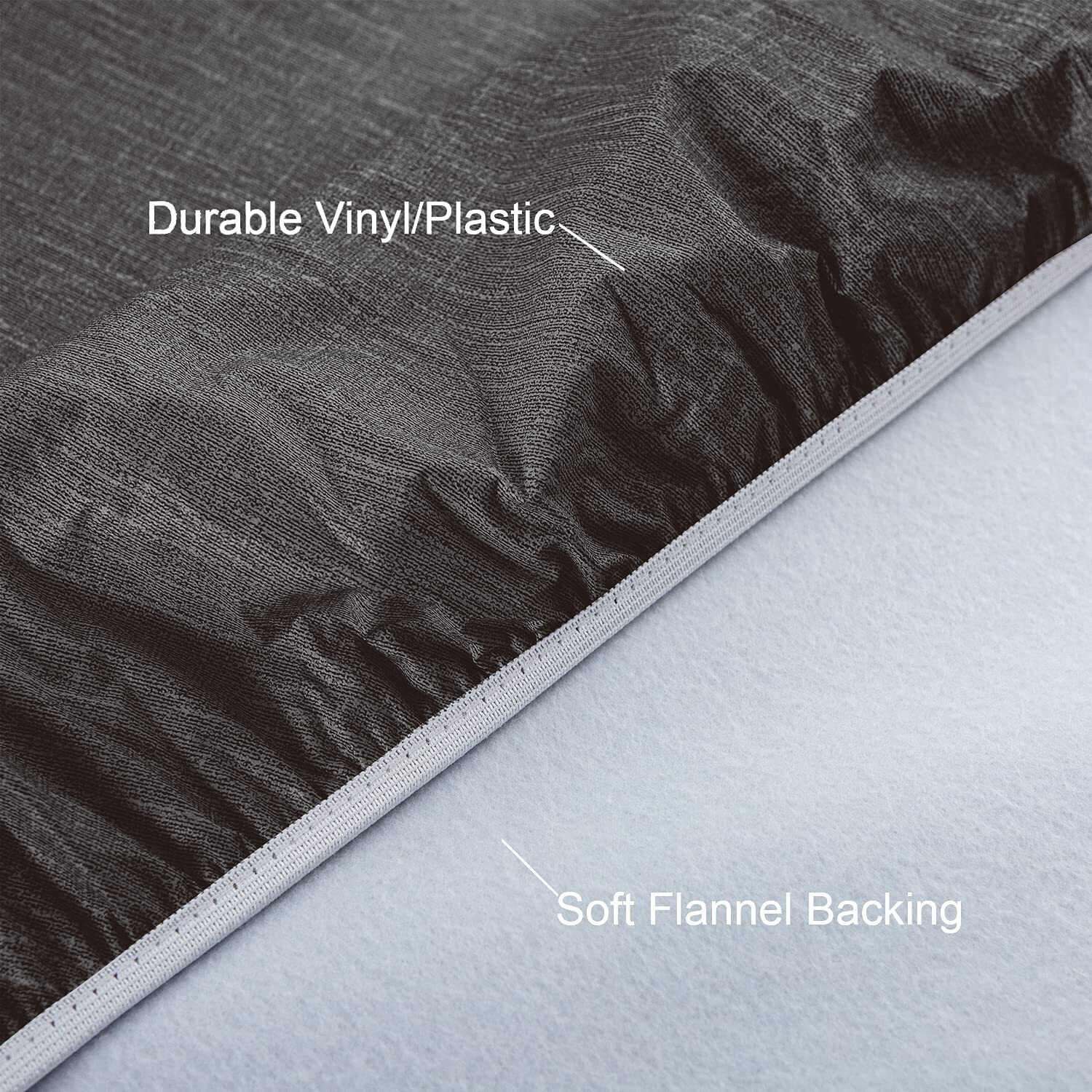 Nlmuvw Oval Fitted Vinyl Tablecloth With Elastic Edge 100% Waterproof Oil Proof Super Elastic Table Cloth Wipe Clean Table Cover For Indoor And Outdoor, 42""- 65"", Black