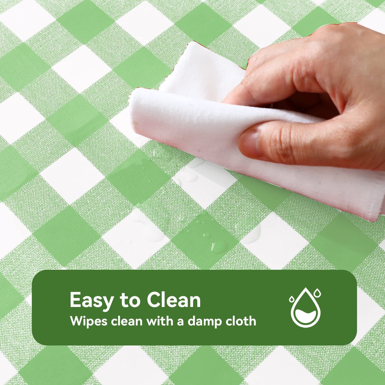 Romanstile Square Vinyl Pvc Tablecloth, 100% Waterproof Buffalo Plaid Plastic Table Cloth, Oil Proof Heavy Duty Wipeable Table Covers For Dining/Camping/Picnic/Outdoor - 54 X 54, Light Green