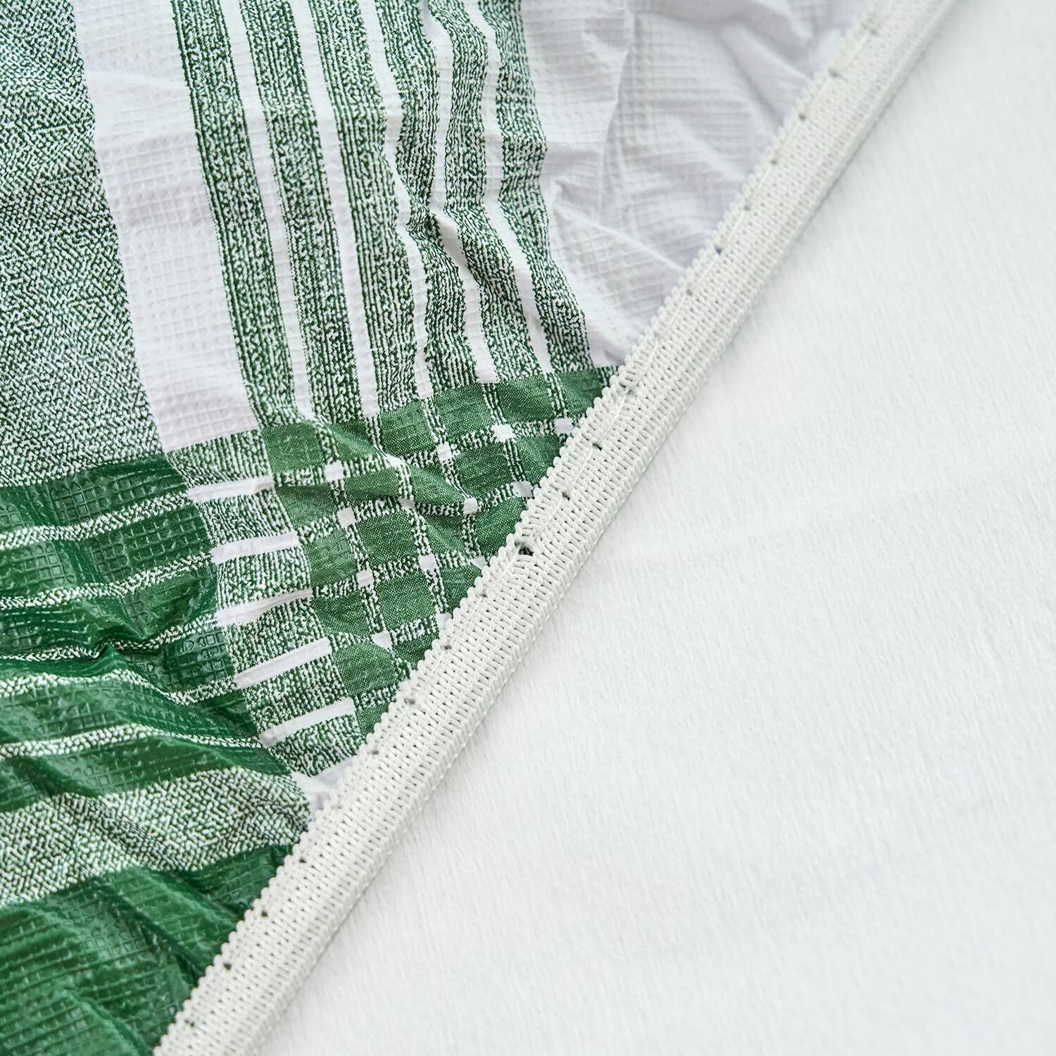 Nlmuvw Round Fitted Vinyl Tablecloth With Elastic Edge, 100% Waterproof Oil Proof Check Pvc Table Cloth Wipe Clean Table Cover For Indoor And Outdoor, 40""- 44""