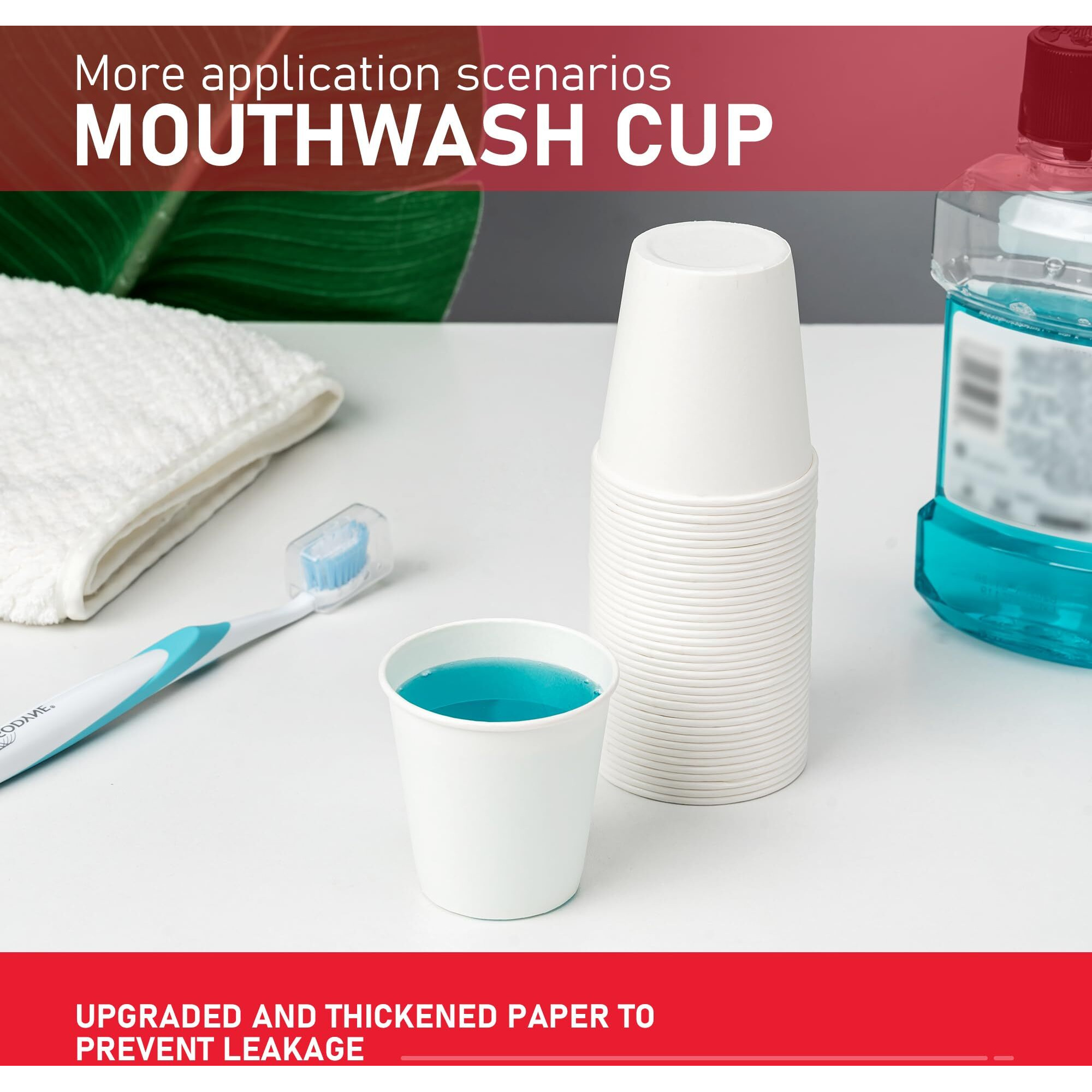 Vpackduo 200 Pack 3 Oz Bathroom Paper Cups, Small Bathroom Cups, Food-Safe Mouthwash Paper Cups, Leak-Free Small Disposable Coffee Cups For Daily Use, Travel And Camping