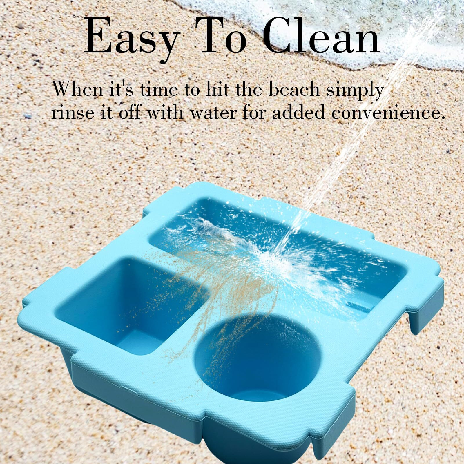 Top Cup Phone Holder Tray Storage Lid For Stanley Compatible With Bogg Bag Xl Cover, Cup Organizer Holder Waterproof Silicone Multifunctional Storage Box For Outdoor Beath Camping Travel (Blue, L)