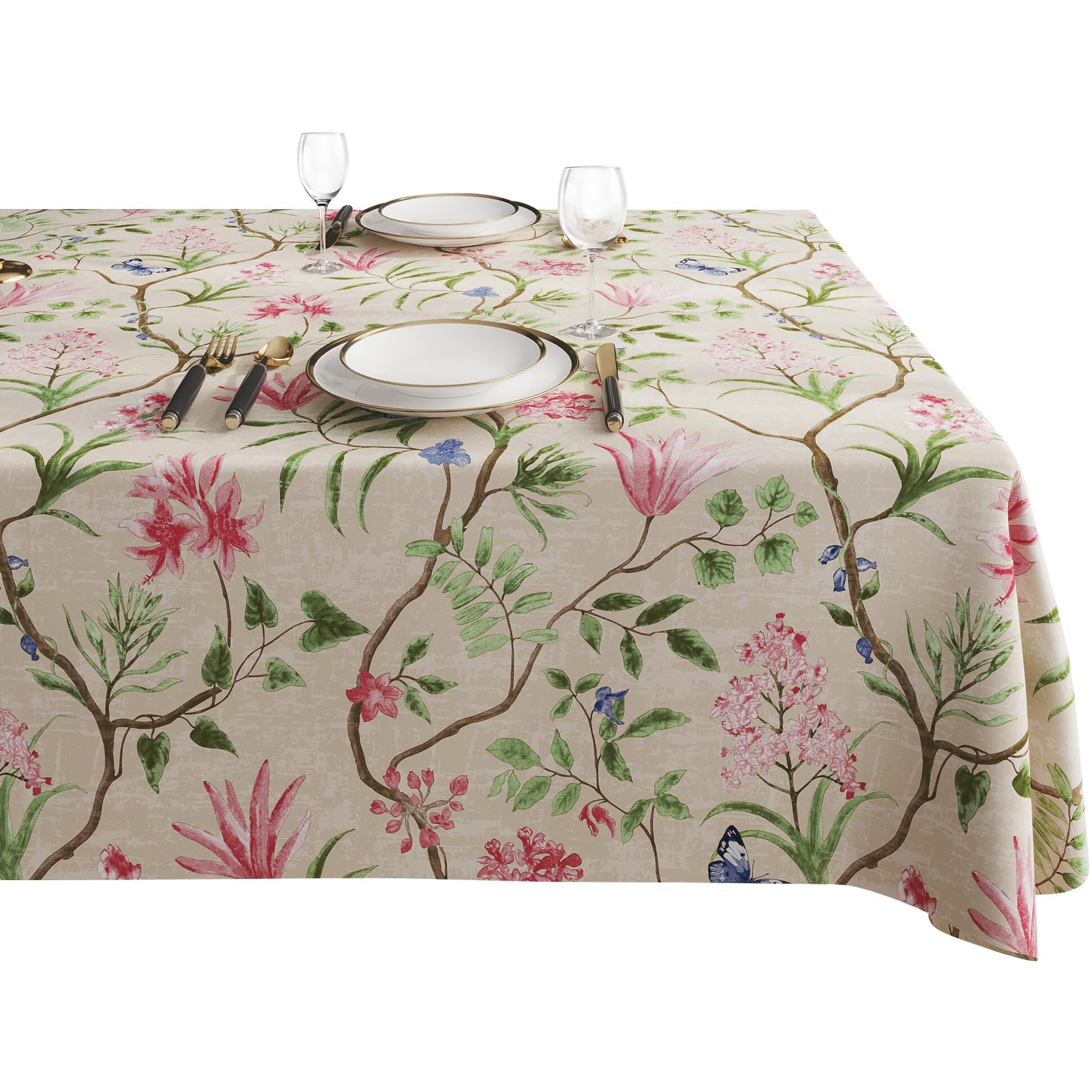 Homoheini Rectangle Table Cloth,100% Waterproof Tablecloth Oil Proof Spill Proof Vinyl Table Cloth, Wipe Clean Plastic Table Cover For Dining, Camping, Indoor And Outdoor 54"" X 78"",Pink