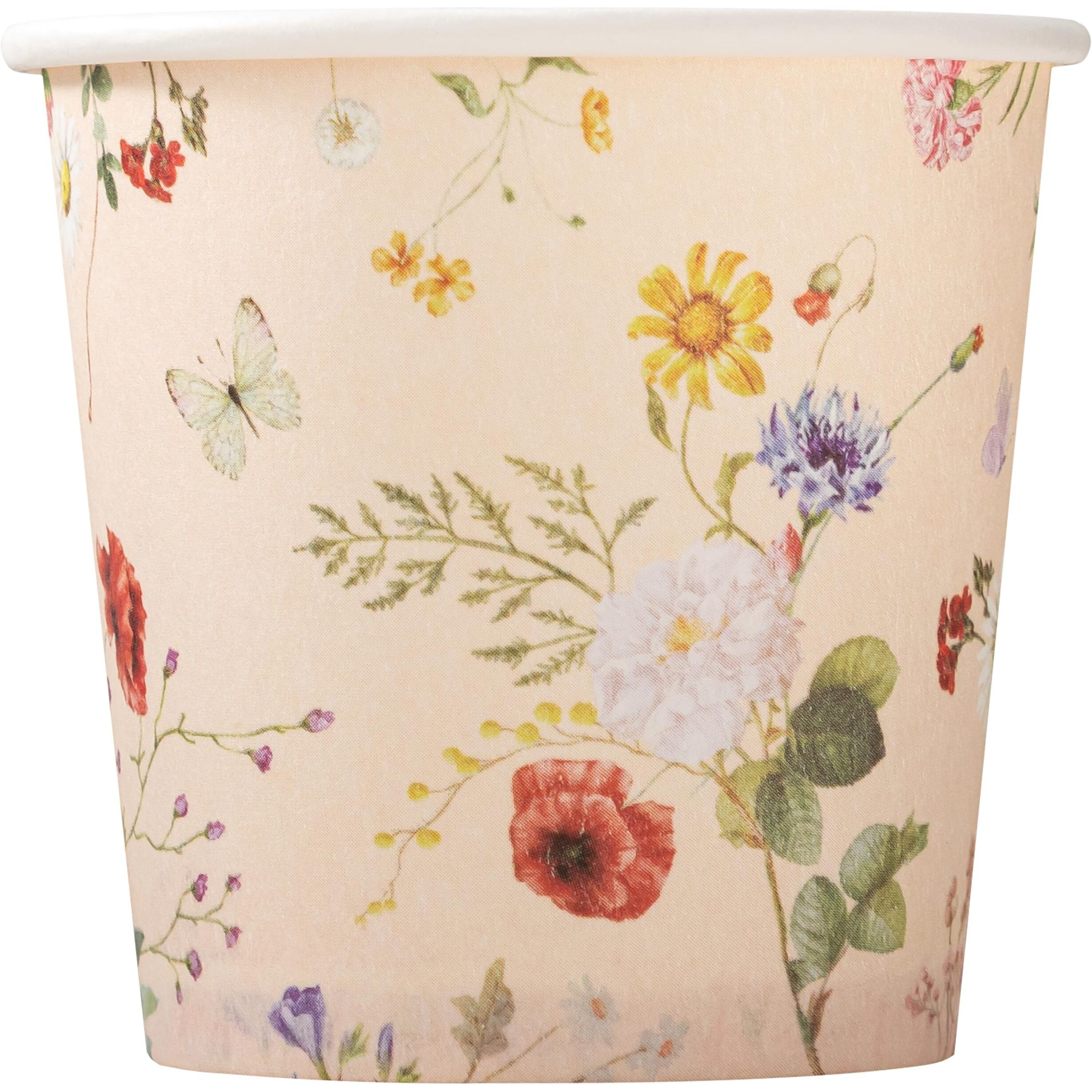 Crisky 3Oz Bathroom Cups[150 Pack] Disposable Paper Dixie Cup, Elegant Vintage Floral Small Mouthwash Cups, Hot/Cold Beverage Coffee, Dessert For Birthday Parties, Home-Use, Picnics, Ceremonies