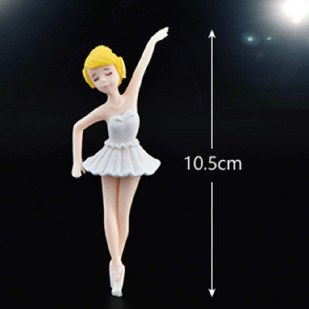 4 Pcs Dancing Ballerina Girl Figurine, Miniature Ballerina Girl Figure Collection Playset Doll Toy, Ballerina Girl Cake Topper, Ballerina Girl Plant Pot Craft Dollhouse Decoration, Cake Decoration