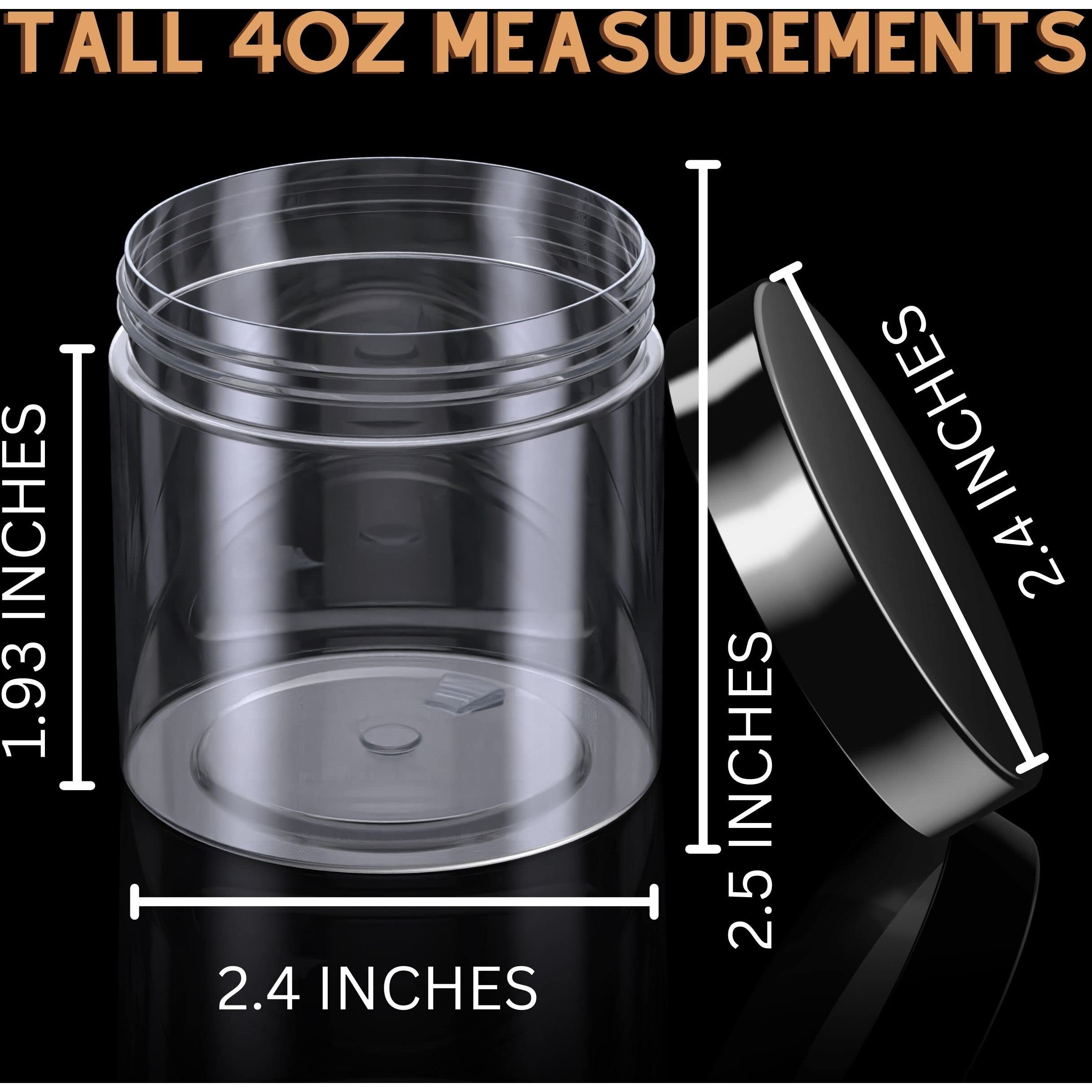 Zavbe 4Oz Plastic Containers With Lids 50 Pack Bpa Free, Clear Empty Refillable Round Sugar Scrub Small 4 Oz Plastic Jars With Lids For Cosmetics, Lotions, Body Butters, Liquid Slime & Beauty Products
