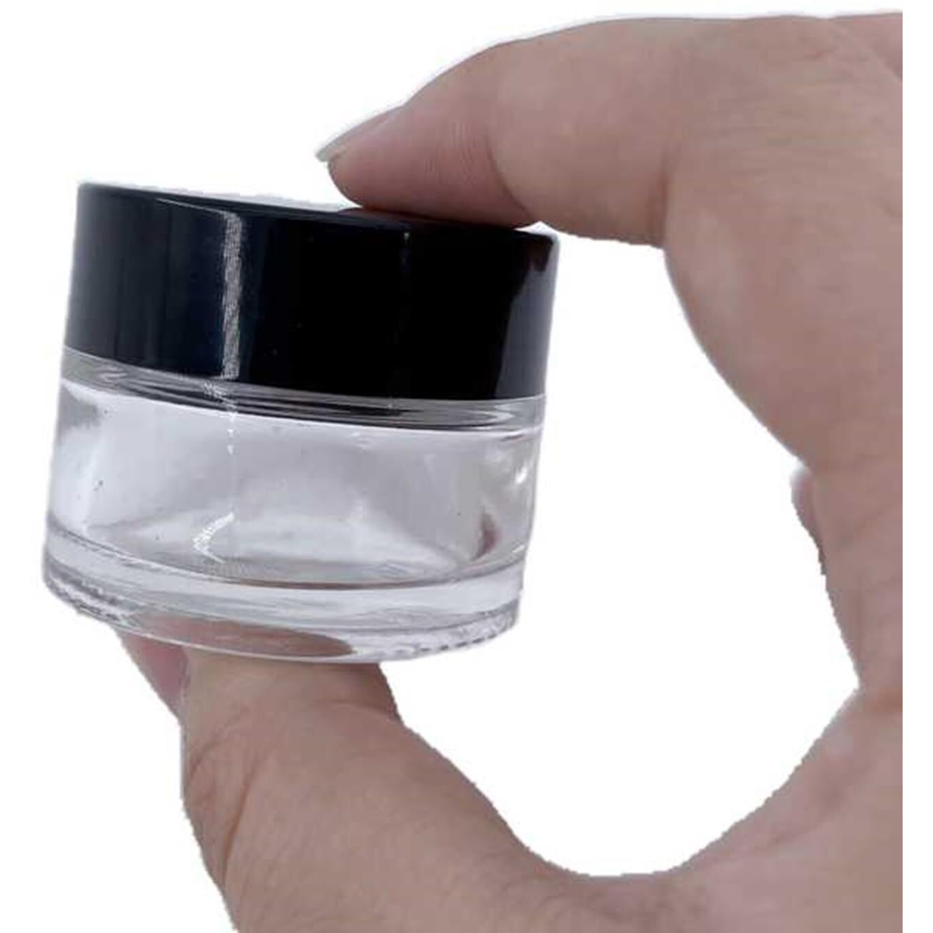 Cezoowyex 90 Pack 5Ml Glass Lip Balm Containers, Small Empty Cosmetic Sample Jars With Lids, Refillable Clear Airtight Glass Jars For Skincare, Lotion, Cream, Wax, Travelling, Retail Store