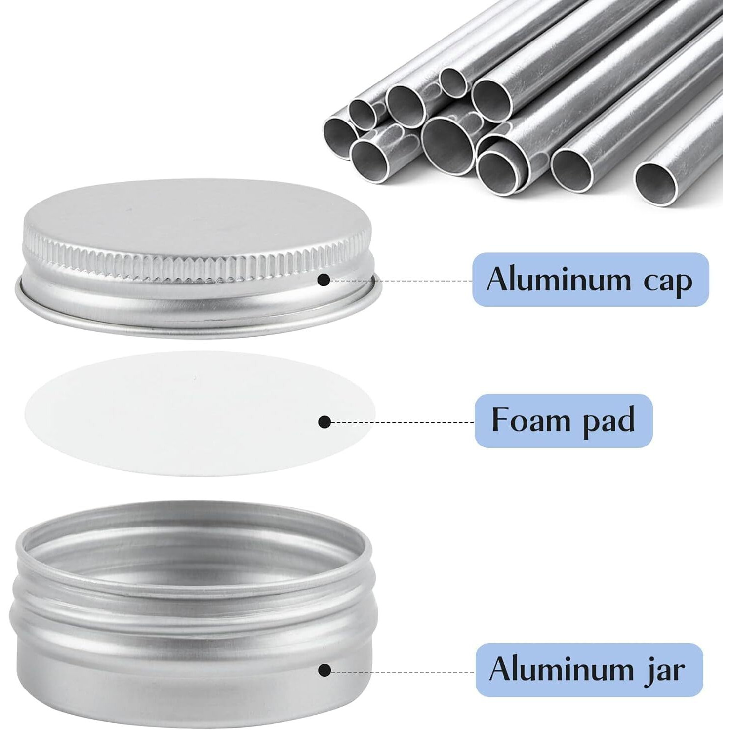 Tuzazo 12Pack 1/2 Oz Aluminum Tin Cans With Screw Lid And Labels, Refillable Travel Sized Cosmetic Containers Small Tins For Lip Balms, Salves, Lotion Bars, Candles