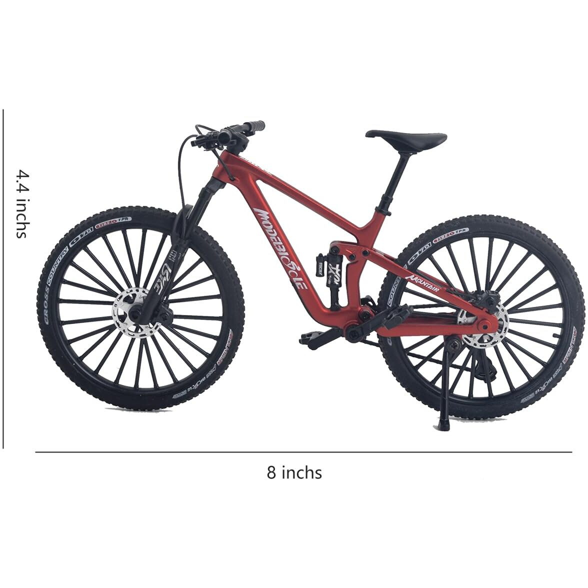 Kuasting 18 Scale Alloy Mountain Bike Toy Downhill Mini Bicycle Model Ds Cake Topper Df Toy Desktop Decoration Crafts For Cycling Lovers Bike Racers Athletes Children Boys And Girls (Red)