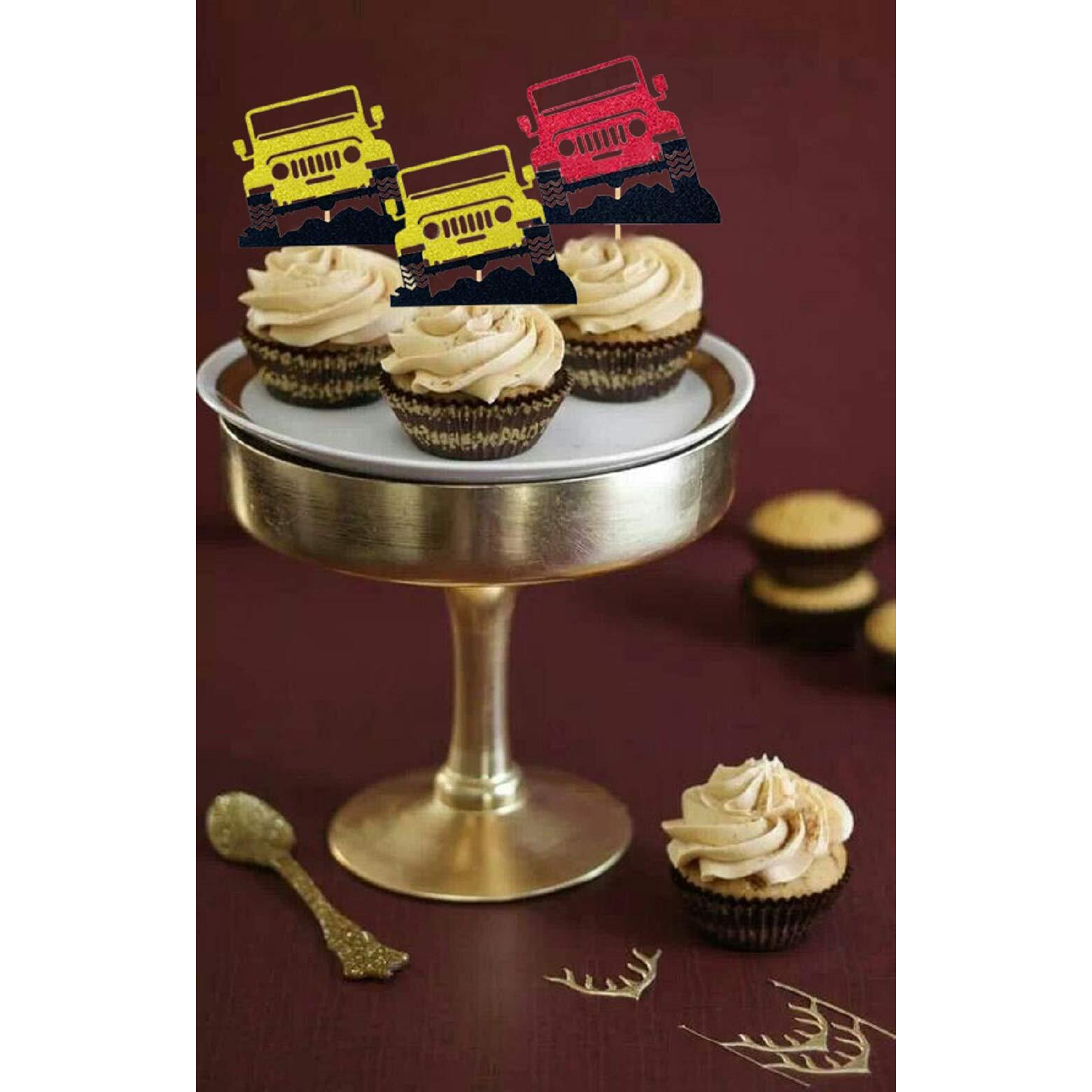 Jevenis 24 Pcs Car Cake Decoration Truck Cupcake Toppers Car Vehicle Birthday Party Decoration Car Cake Topper For Boy Men