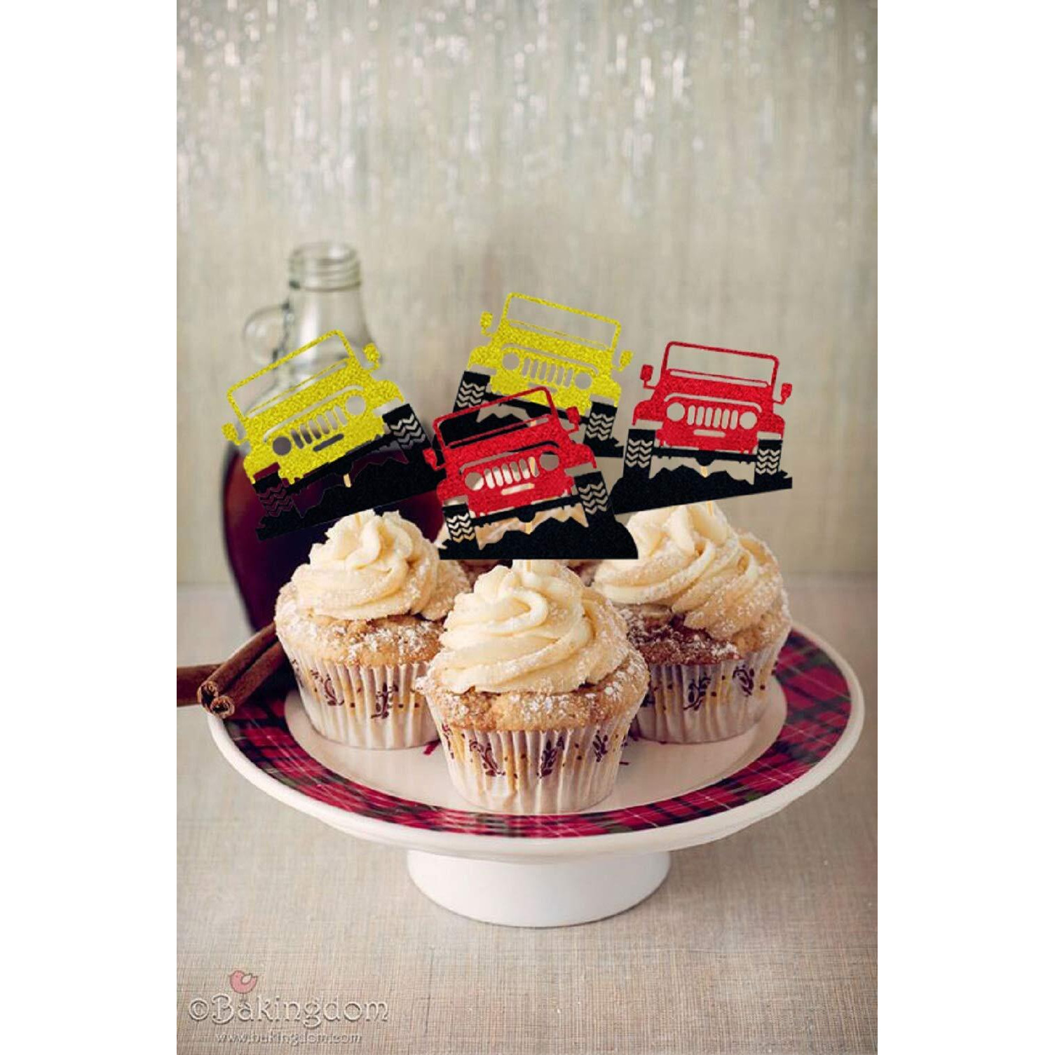 Jevenis 24 Pcs Car Cake Decoration Truck Cupcake Toppers Car Vehicle Birthday Party Decoration Car Cake Topper For Boy Men
