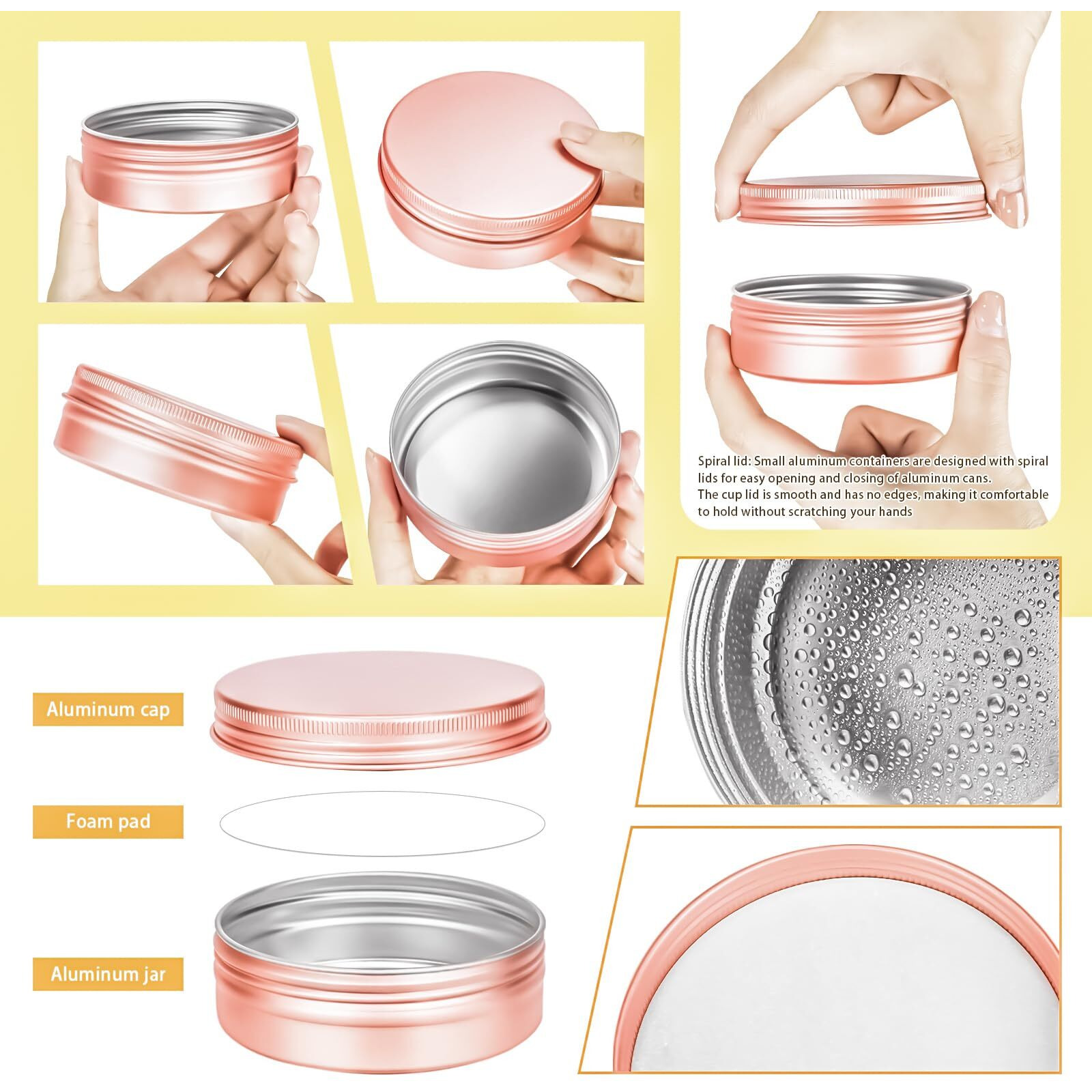 Motbach 8 Pack 4Oz Tin Jars, 120Ml Metal Tin Cans, 4Ounce Aluminum Tin Can Jar Containers With Screw Lid For Lotion Bars, Spices, Salve, Balms, Beard Balm, Toiletries, Sample, Creams, Makeup Cosmetic