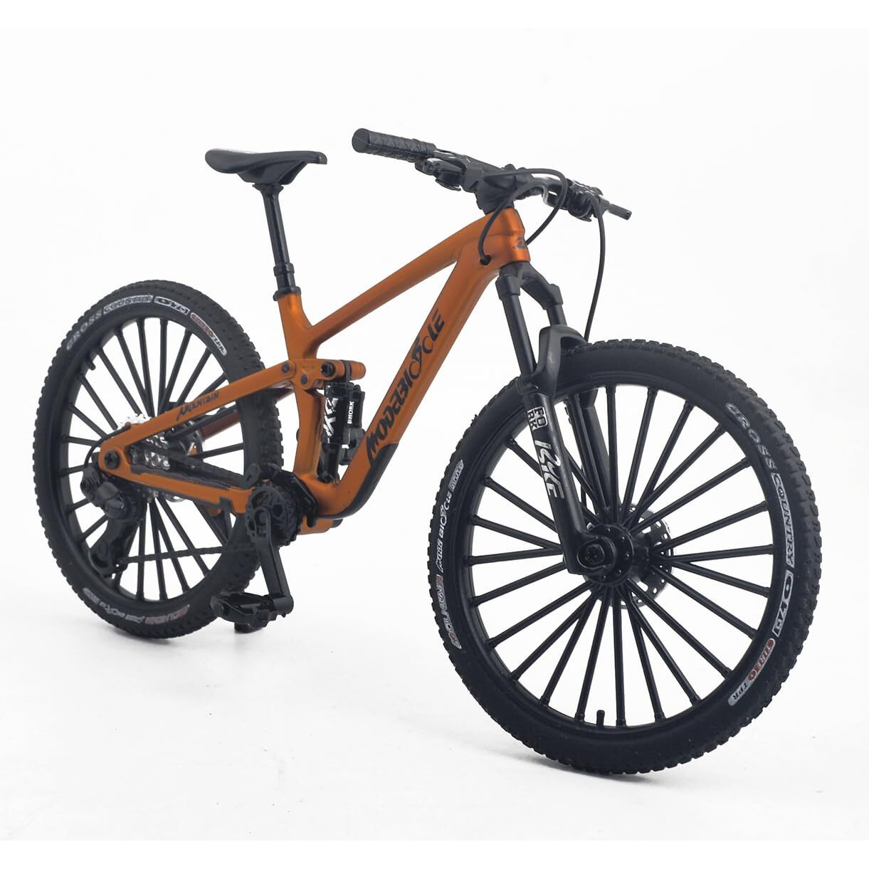 Kuasting Die-Cast Mountain Bike Toy Downhill Bicycle Model 18 Scale Mini Ds Cake Topper Dh Desktop Decoration Crafts For Cycling Lovers Bike Racers Athletes Children Boys And Girls (Orange)