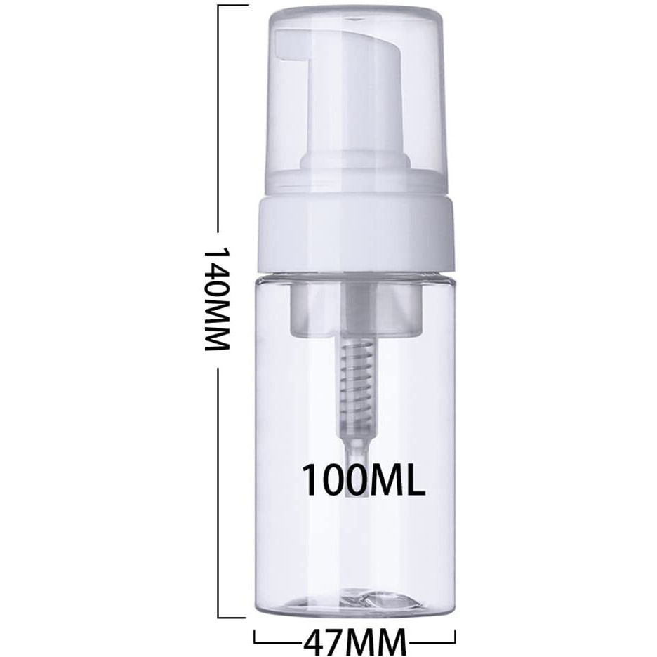 3Pcs 100Ml 3.4Oz Empty Clear Plastic Press Foaming Soap Pump Dispensers Spray Bottle Containers With Atomizer For Soap Foam Lotion Bathroom Accessory