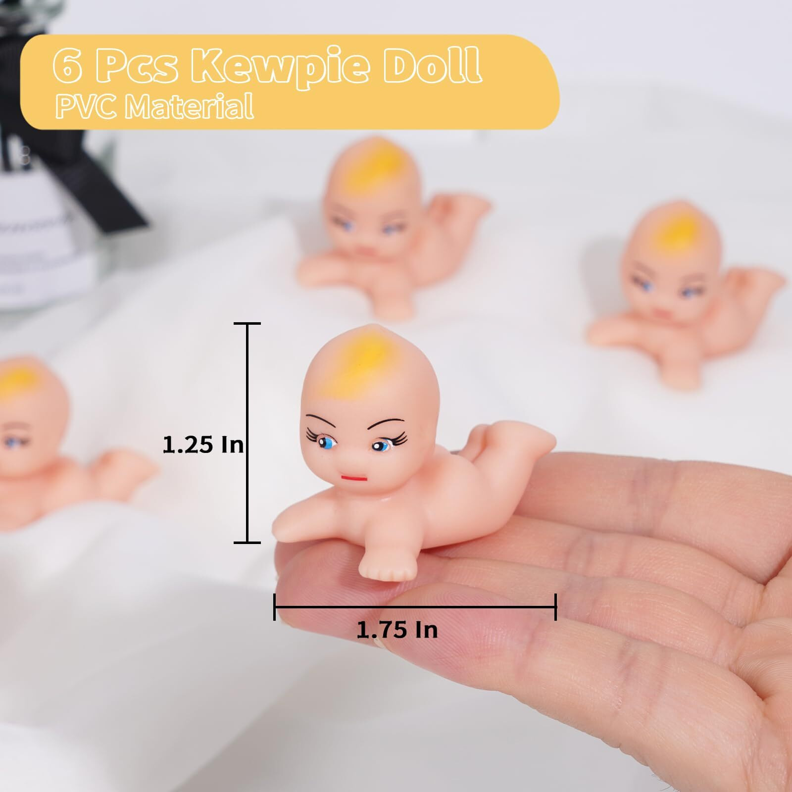 Juxingdazyf 6 Pcs Kewpie Doll For Baby Shower, 1.75"" Long Cupie Dolls Party Decoration