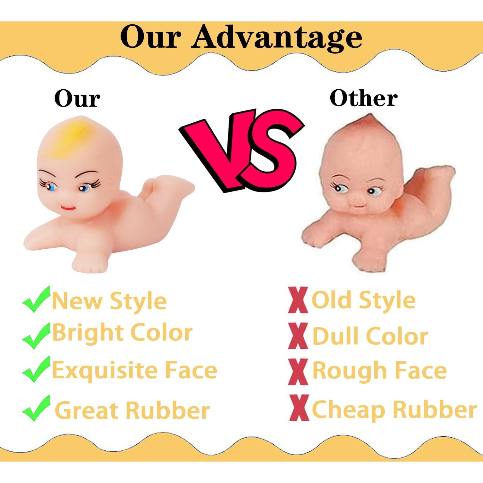 Juxingdazyf 6 Pcs Kewpie Doll For Baby Shower, 1.75"" Long Cupie Dolls Party Decoration