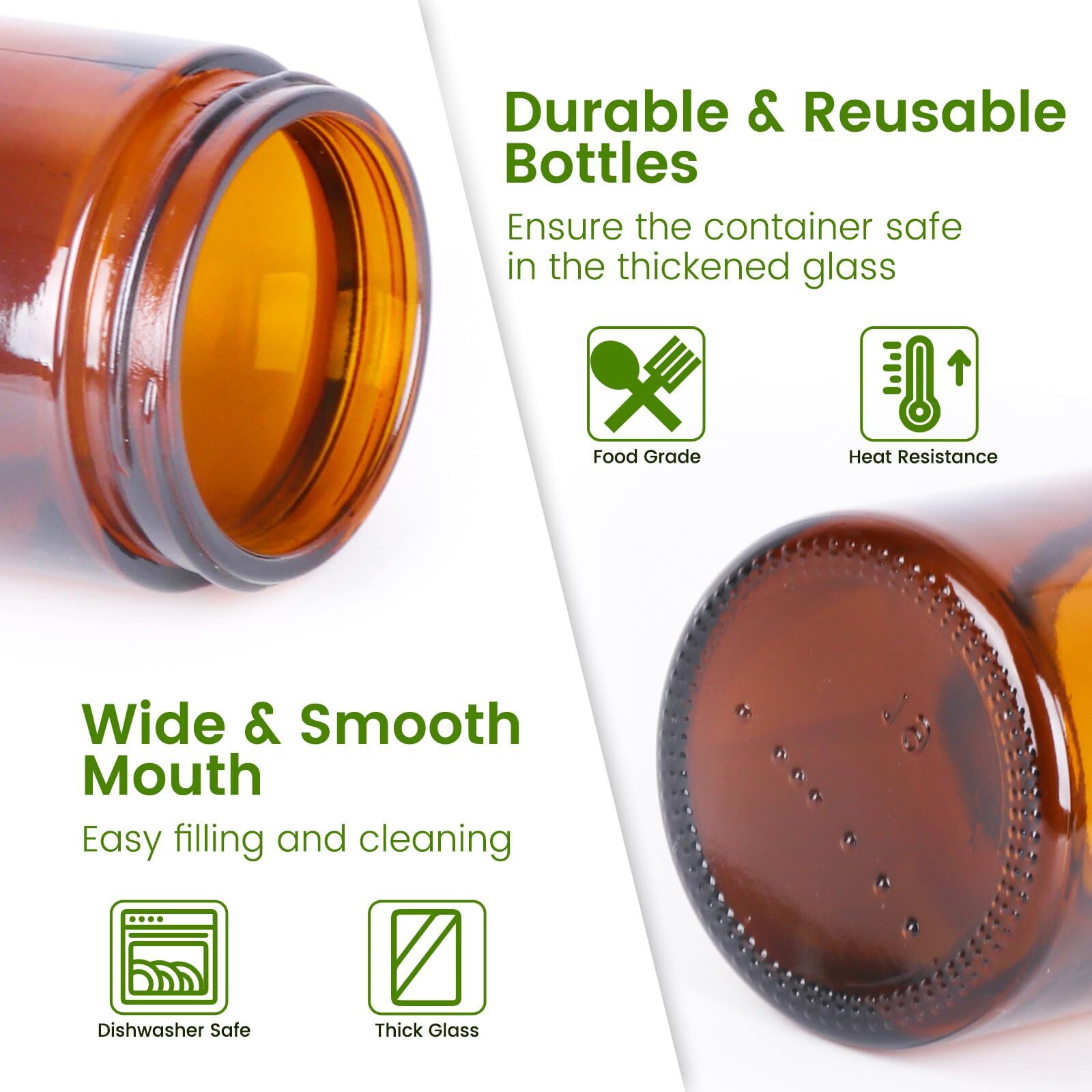 Ekkovla 24 Pack 4 Oz Amber Glass Jars With Lids, Round Empty Cosmetic Containers With Inner Liners For Lotion, Cream, Ointments, Powder, Candle
