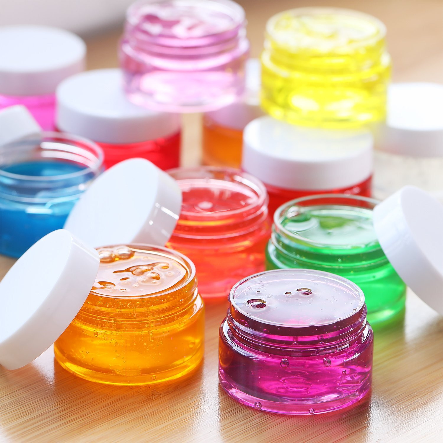 Satinior 12 Pack 4 Oz Plastic Container Jars With Lids Round Clear Travel Cosmetic Container Slime Jars For Toiletries, Lotion, Cream, Ointments, Makeup, Rhinestone, Samples, Kitchen Storage(White)