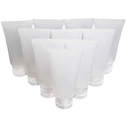 Lassum 10 Pcs Refillable Empty Plastic Squeeze Soft Tubes Bottle,Flip Cap Bottle Cosmetic Cream Lotion Shampoo Travel Containers (30Ml)