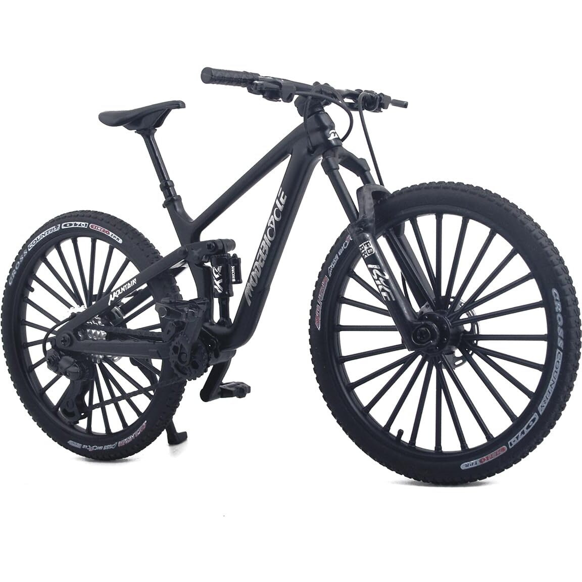 Kuasting 18 Scale Die-Cast Mini Mountain Bike Toy Downhill Bicycle Model Ds Cake Topper Dh Desktop Decoration Crafts For Cycling Lovers Bike Racers Athletes Children Boys And Girls (Black)