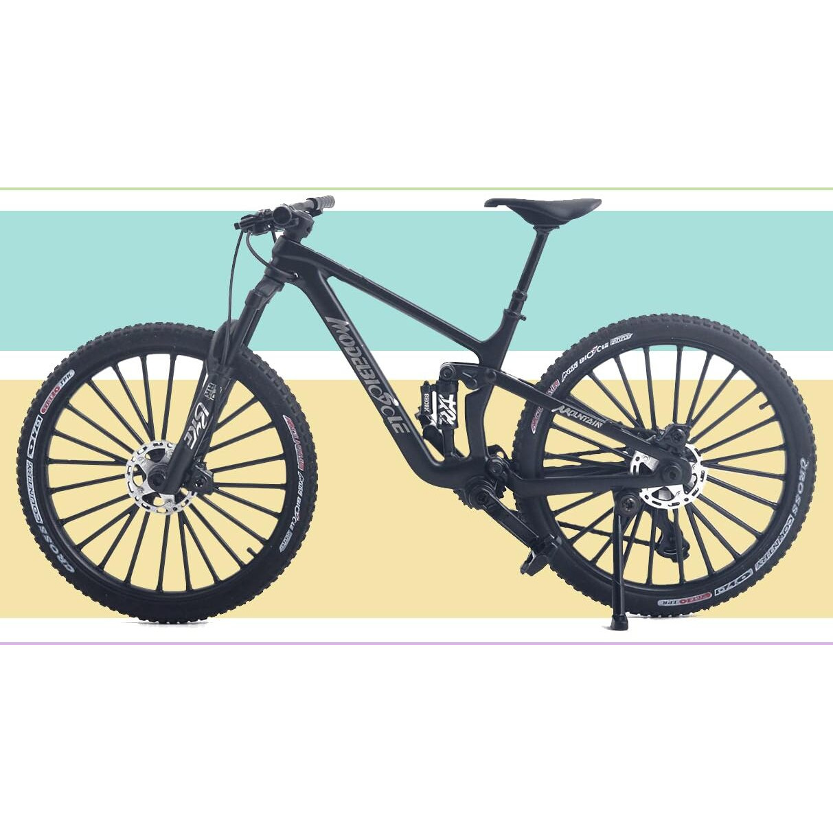 Kuasting 18 Scale Die-Cast Mini Mountain Bike Toy Downhill Bicycle Model Ds Cake Topper Dh Desktop Decoration Crafts For Cycling Lovers Bike Racers Athletes Children Boys And Girls (Black)