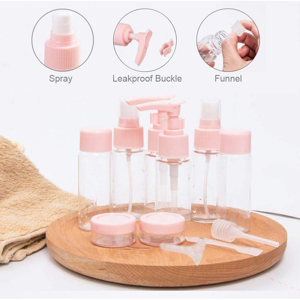 Vitog Travel Bottles Kit, Tsa Approved Leak Proof Portable Toiletry Containers Set, Clear Pet Flight Size Cosmetic Containers For Lotion, Shampoo, Cream, Soap, Set Of 11