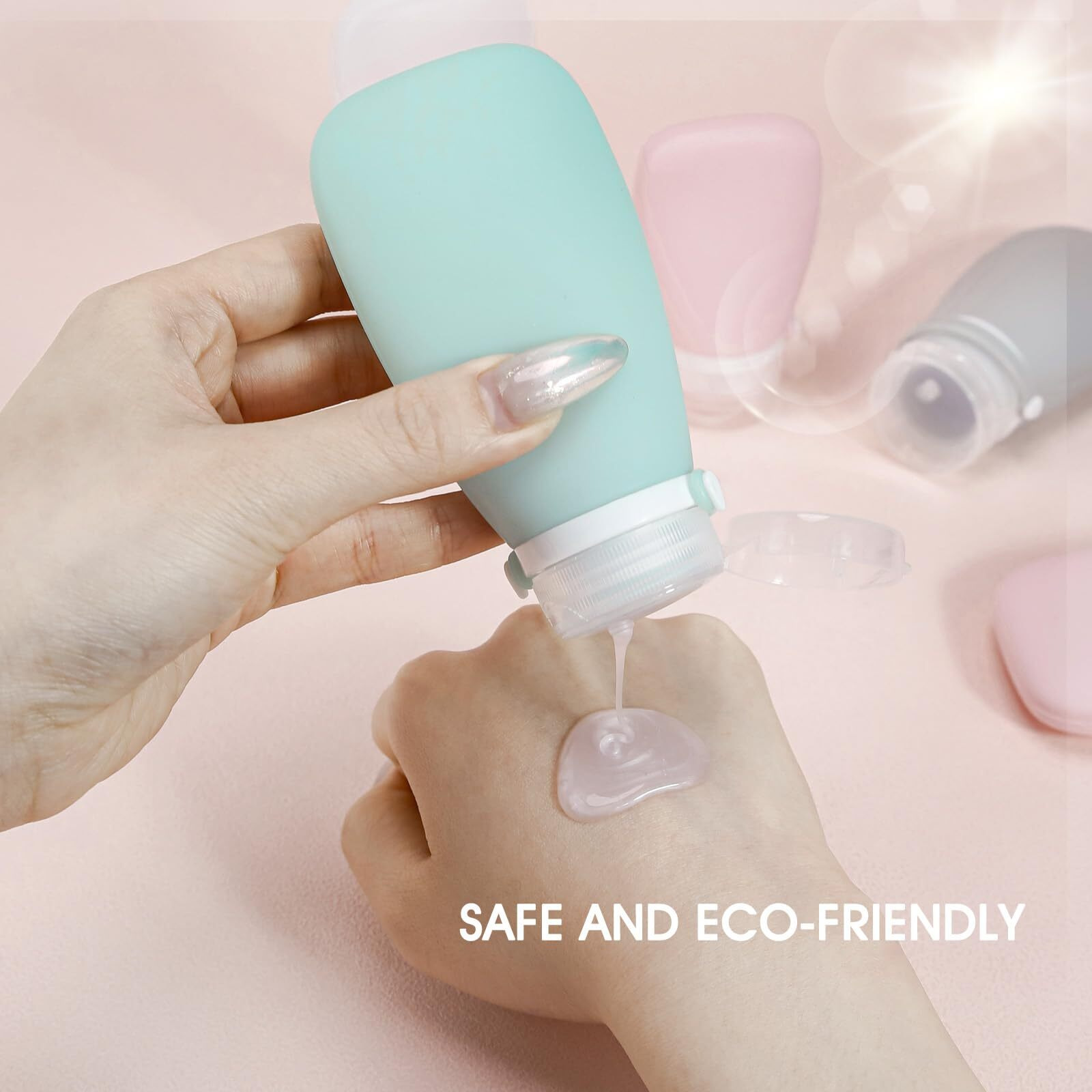 Wzsipod 6Pcs Leakproof Travel Size Toiletries Bottles Set - Leakproof Silicone Travel Bottles Tsa Approved, 3Oz+2Oz+1Oz Travel Toiletry Set For Shampoo, Lotion, Cream