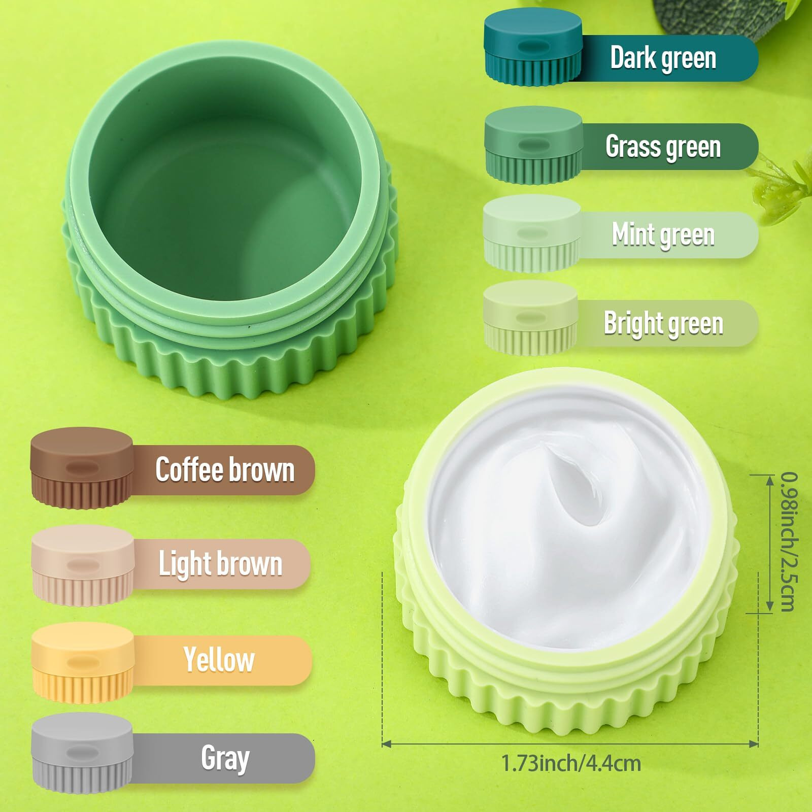 Maxcheck 8 Pcs Small Silicone Cream Jars With Lids 0.7 Oz/ 20 Ml Travel Containers For Toiletries Mini Cosmetic Jars Refillable Travel Moisturizer Container For Makeup Face Body Hand(Bright Colors)