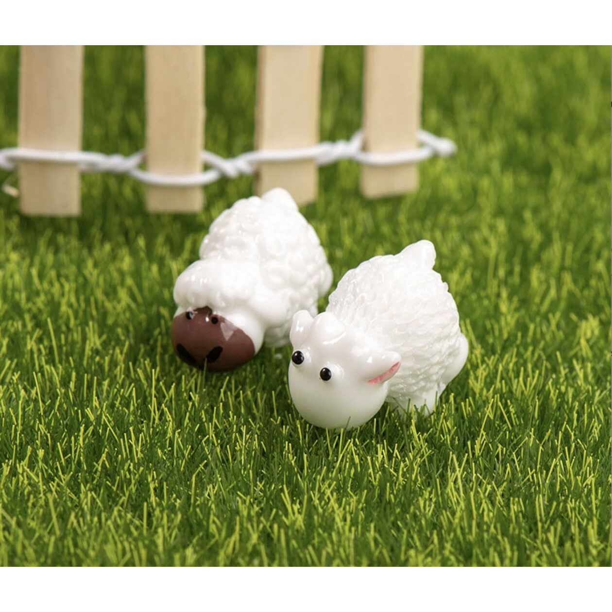Wsjiabofux 40Pcs White Miniature Sheep Figurines Mini Herd Of Sheeps Figure Toy Cake Toppers Moss Landscape Decoration Diy Terrarium Crafts Ornament